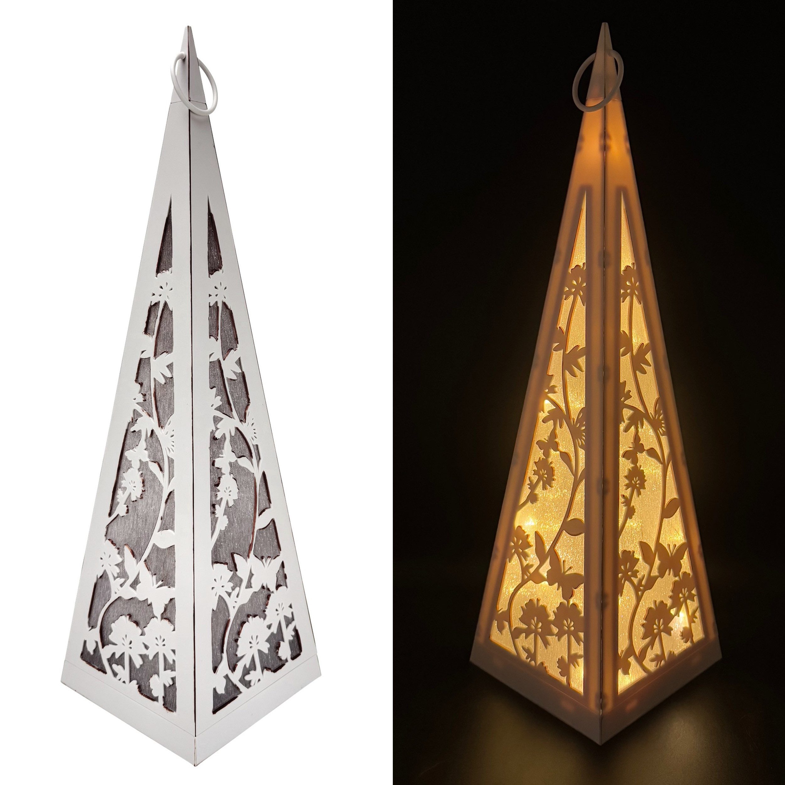 Online-Fuchs LED Laterne Pyramide mit Schmetterlingen günstig online kaufen