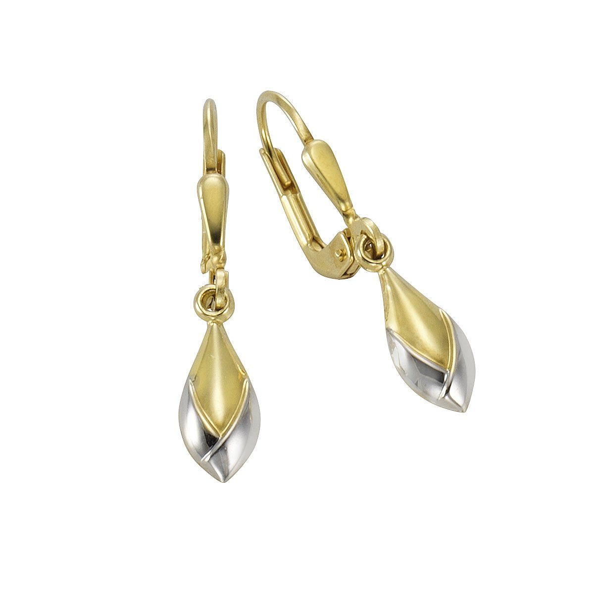 Vivance Paar Ohrhänger 333 Gold bicolor 26mm lang