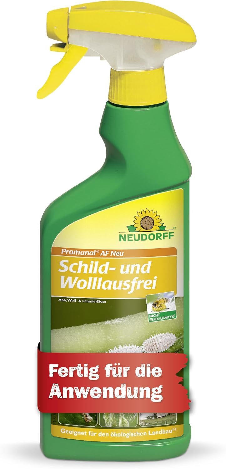 Neudorff Insektenspray Promanal AF Neu Schild- und Wolllausfrei 500 ml, 500 ml, Einzelprodukt, einsetzbar an z.B. Oleander und Oliver, Anwendungsfertiges Spray mit Paraffinöl gegen Pflanzenschädlinge