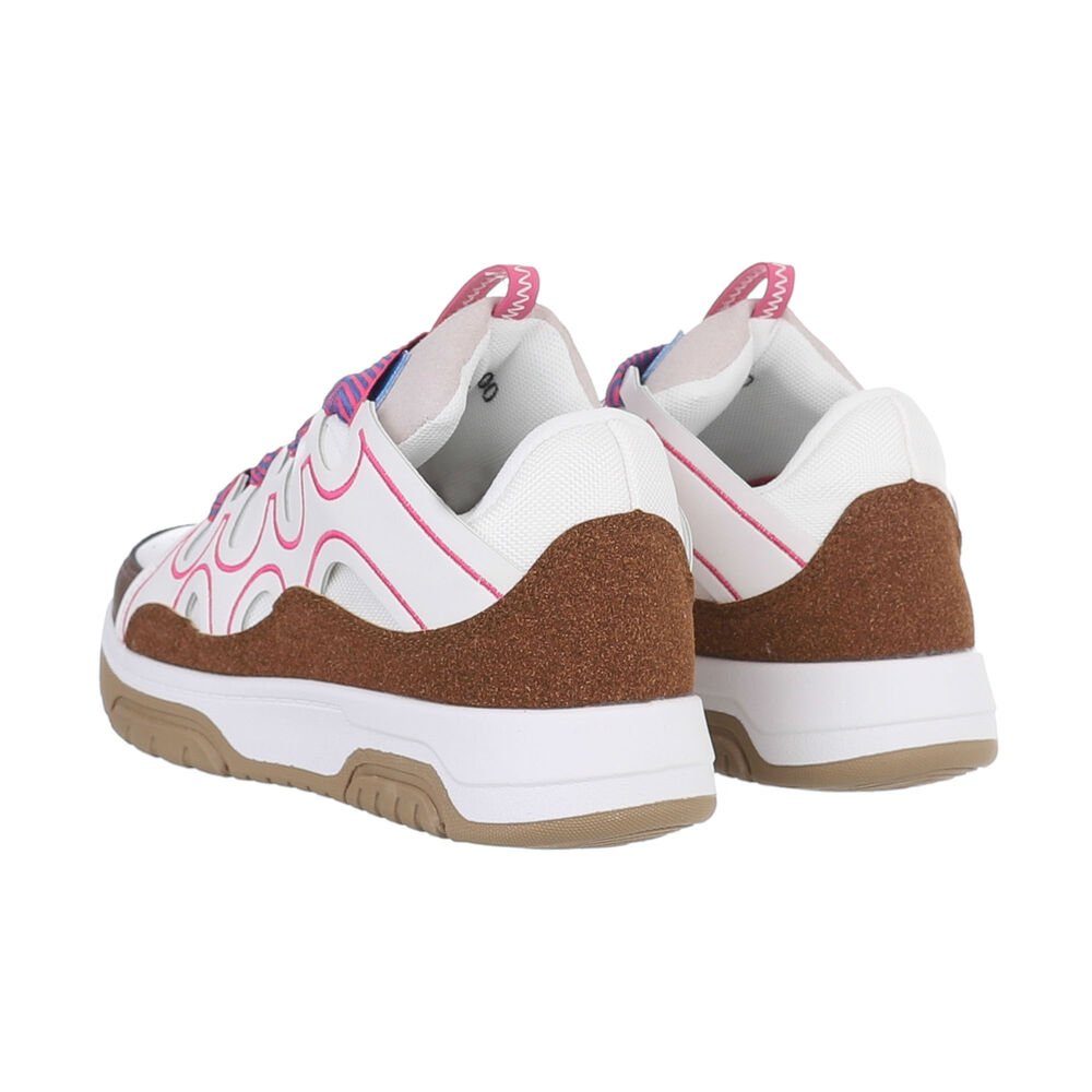 Ital-Design Damen Low-Top Freizeit Sneaker Flach Sneakers Low in Pink