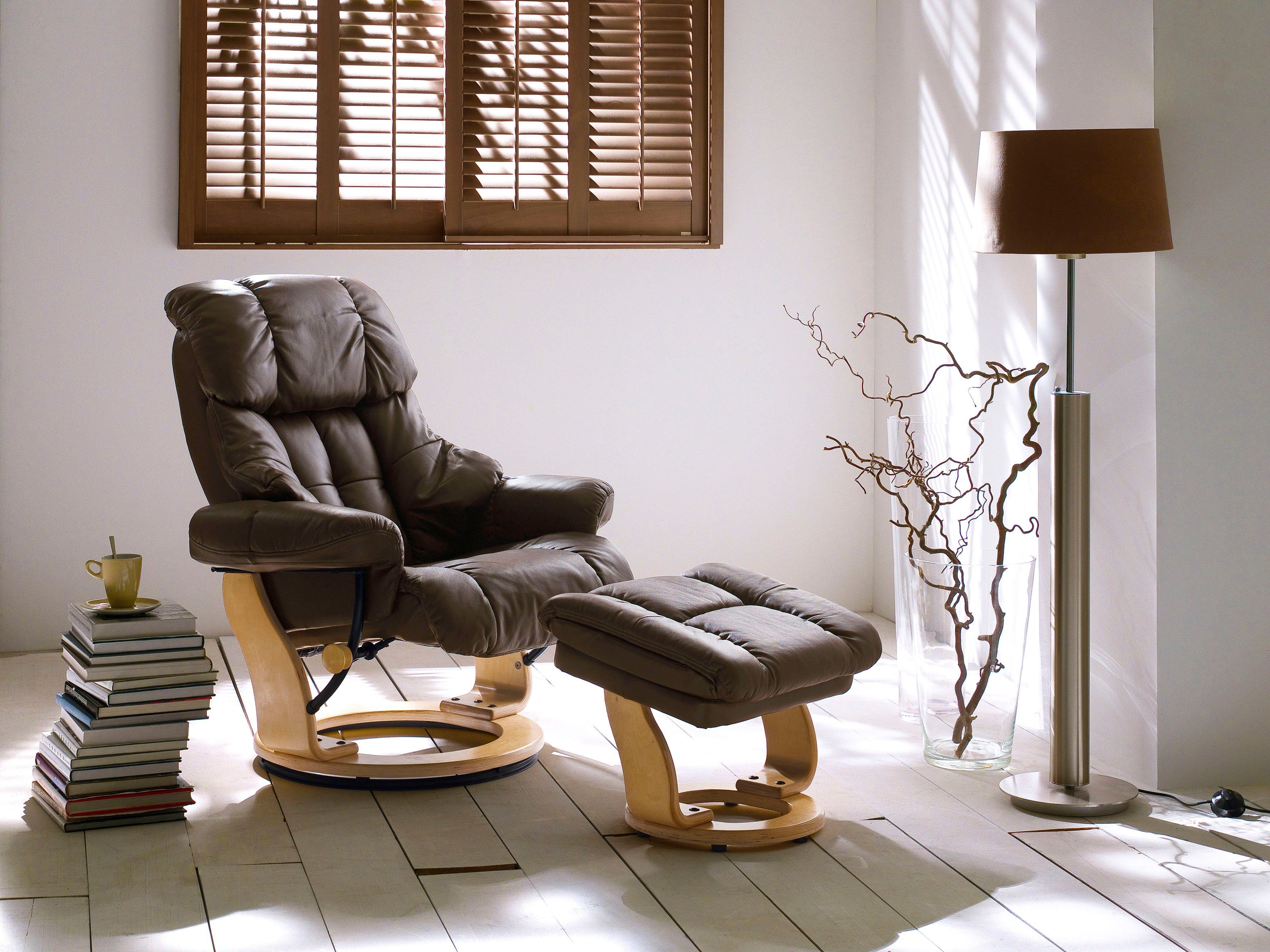 MCA furniture Relaxsessel Calgary, Fernsehsessel XXL 360°drehbar inkl.  Hocker, belastbar bis 180 kg