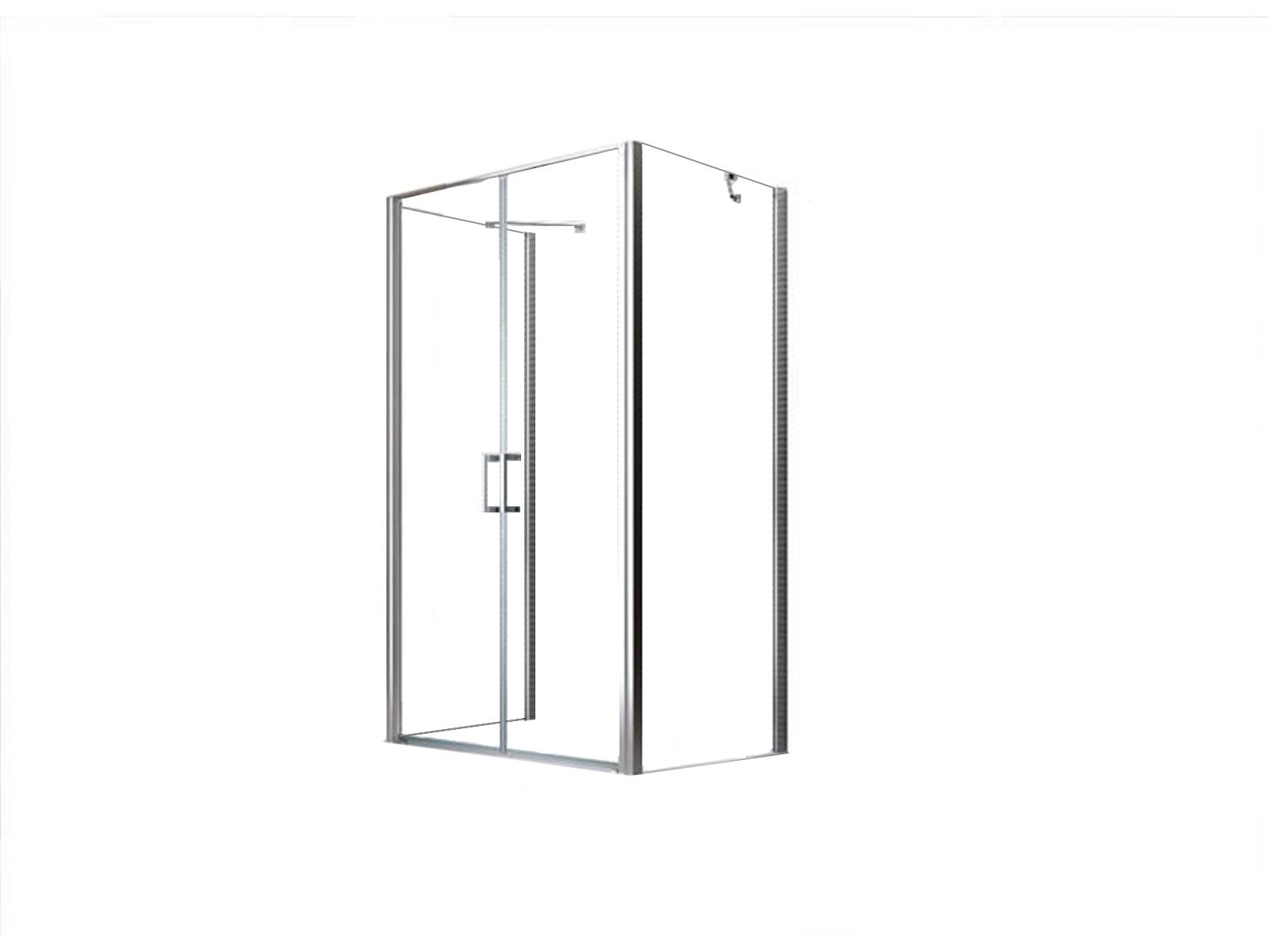 Glaszentrum Hagen Eckdusche GZH 100x100x100x195cm Mille U-Duschkabine, BxT: 100x100 cm, ESG Glas