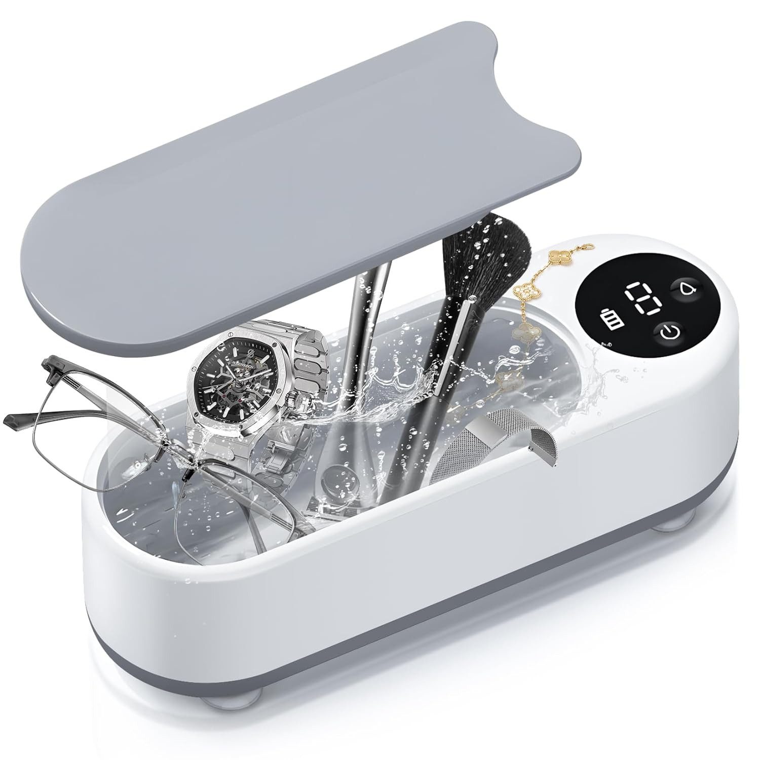 Tenlamp Ultraschallreiniger professioneller Ultraschall-Schmuckreiniger mit blauem Licht, tragbarer Reiniger für Maniküresalon, Brillen, Uhren, Ringe