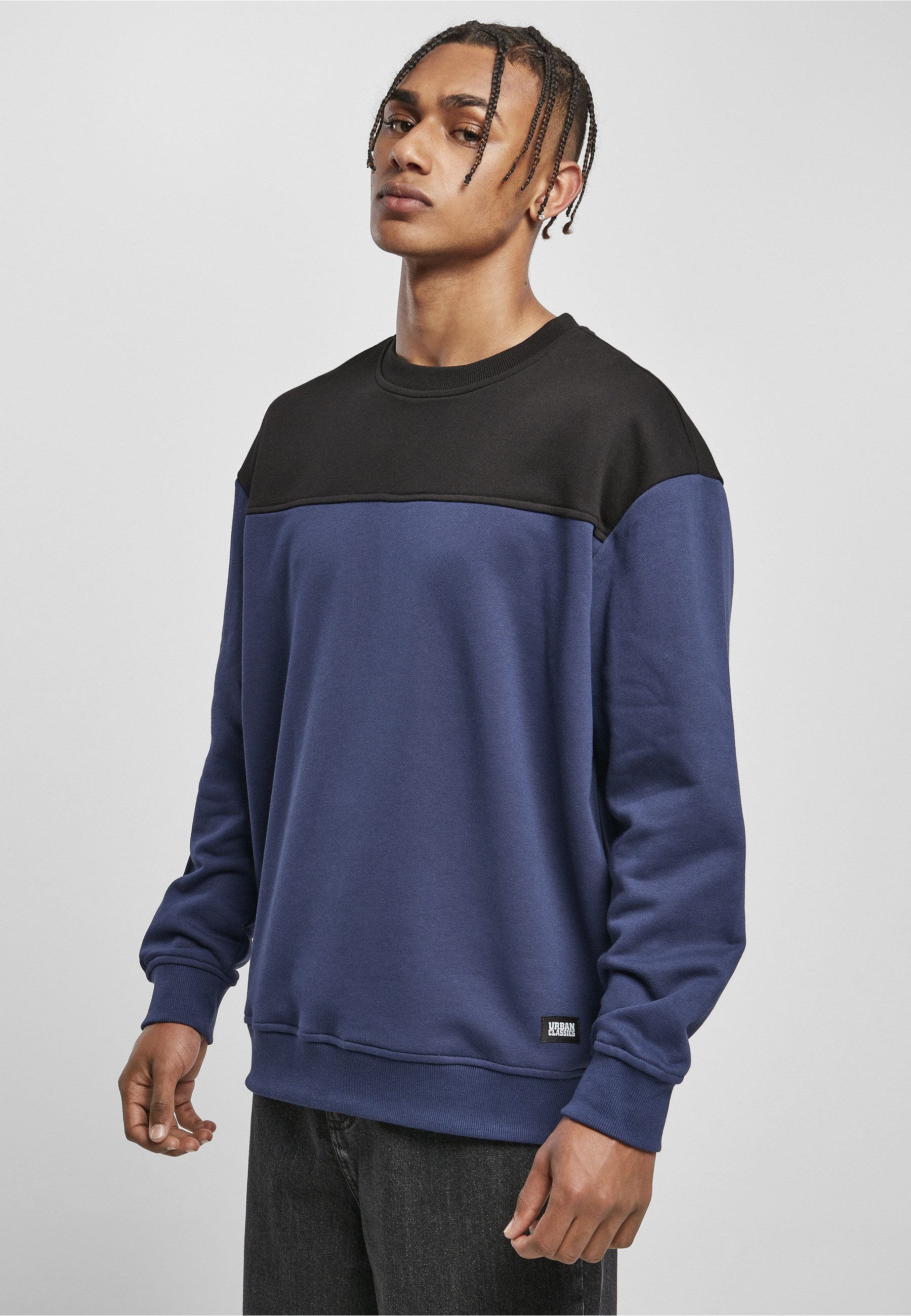 URBAN CLASSICS Sweatshirt Urban Classics Herren Upper Block Crewneck (1-tlg)