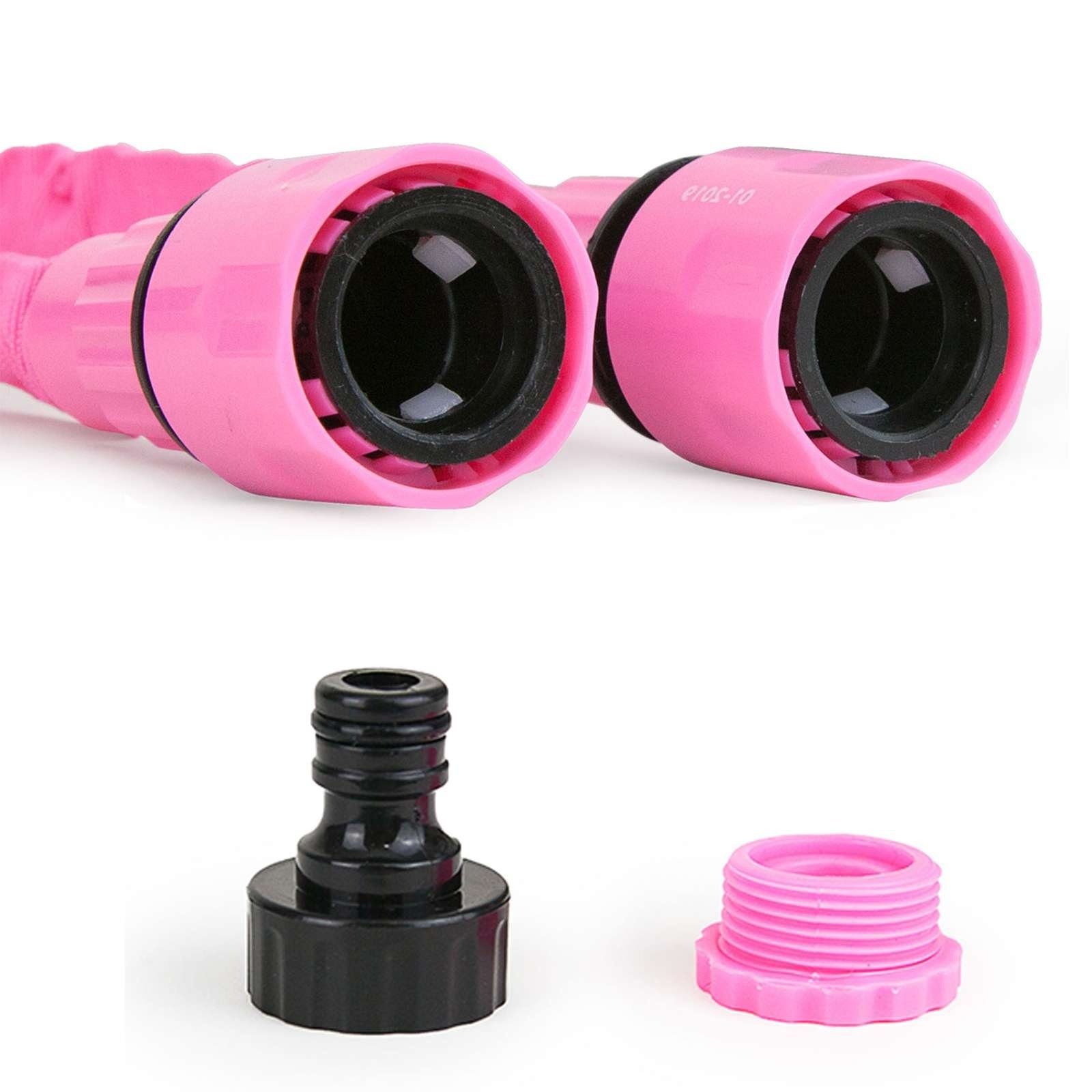Grafner Gartenschlauch Gartenschlauch dehnbar flexibel 30m pink 10 Funktionen Brause, dehnbar, flexibel, Arbeitsdruck: max. 8 bar