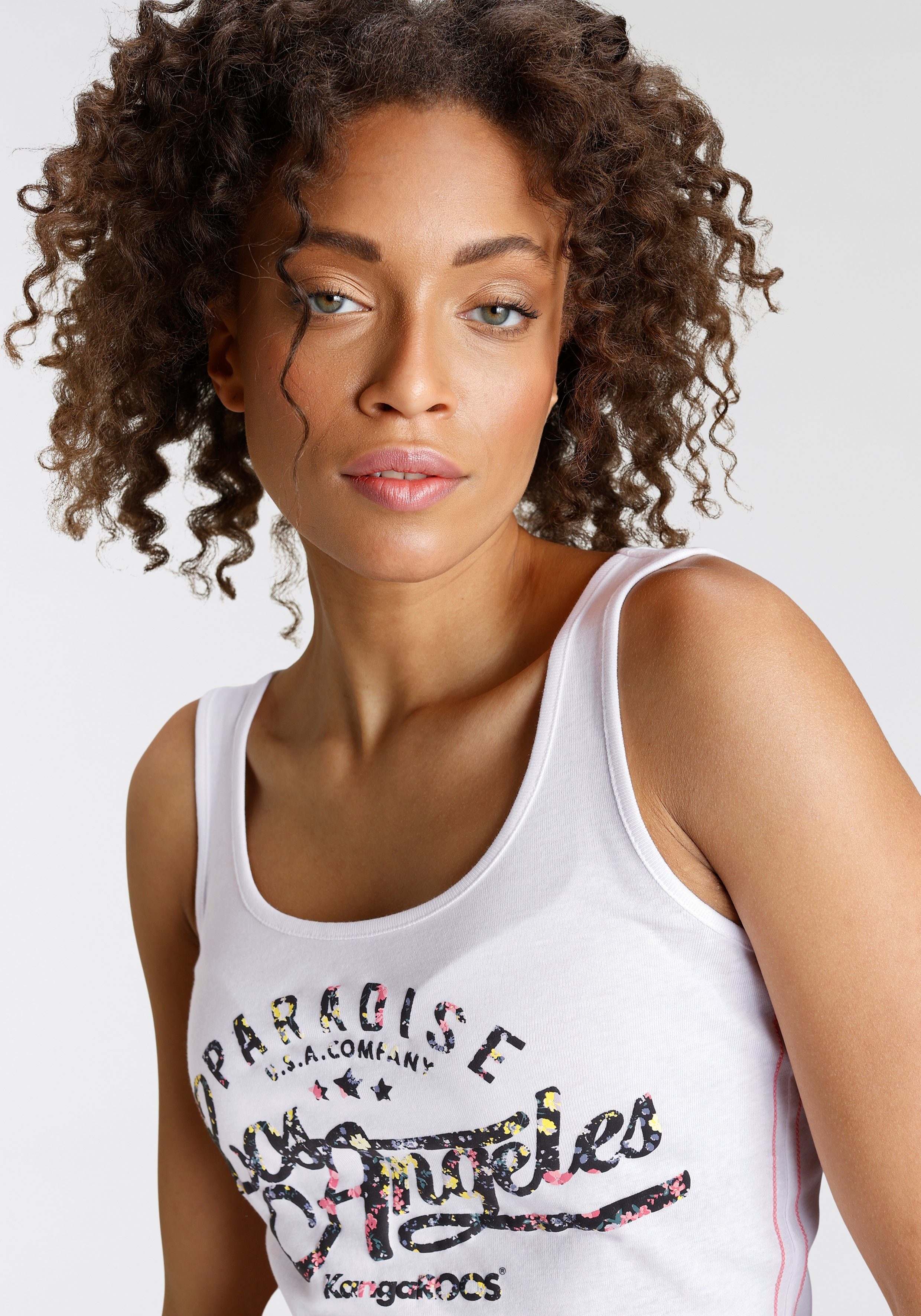 KangaROOS Tanktop mit blumigem Puff-Print