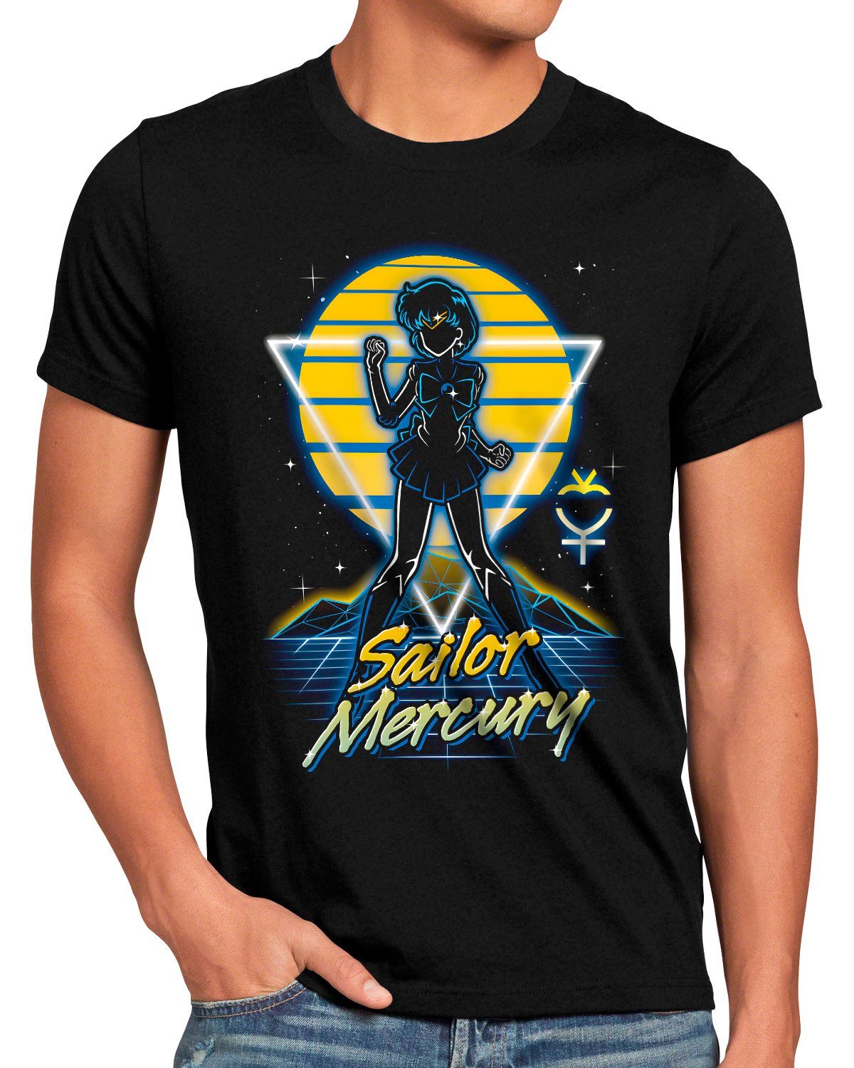 style3 Print-Shirt Herren T-Shirt Sailor Mercury sailor moon anime manga cosplay crystal