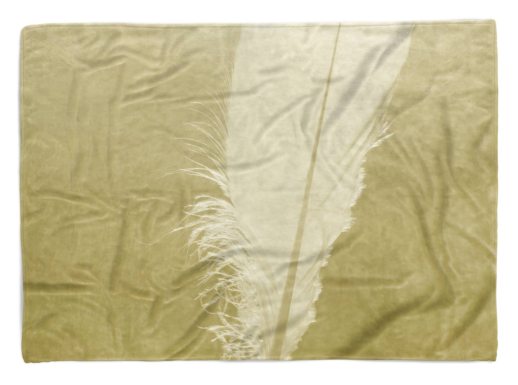 Sinus Handtuch Fotomotiv Kunstv, Strandhandtuch Saunatuch Handtuch Kuscheldecke (1-St), Feder weiße Handtücher Art mit Baumwolle-Polyester-Mix