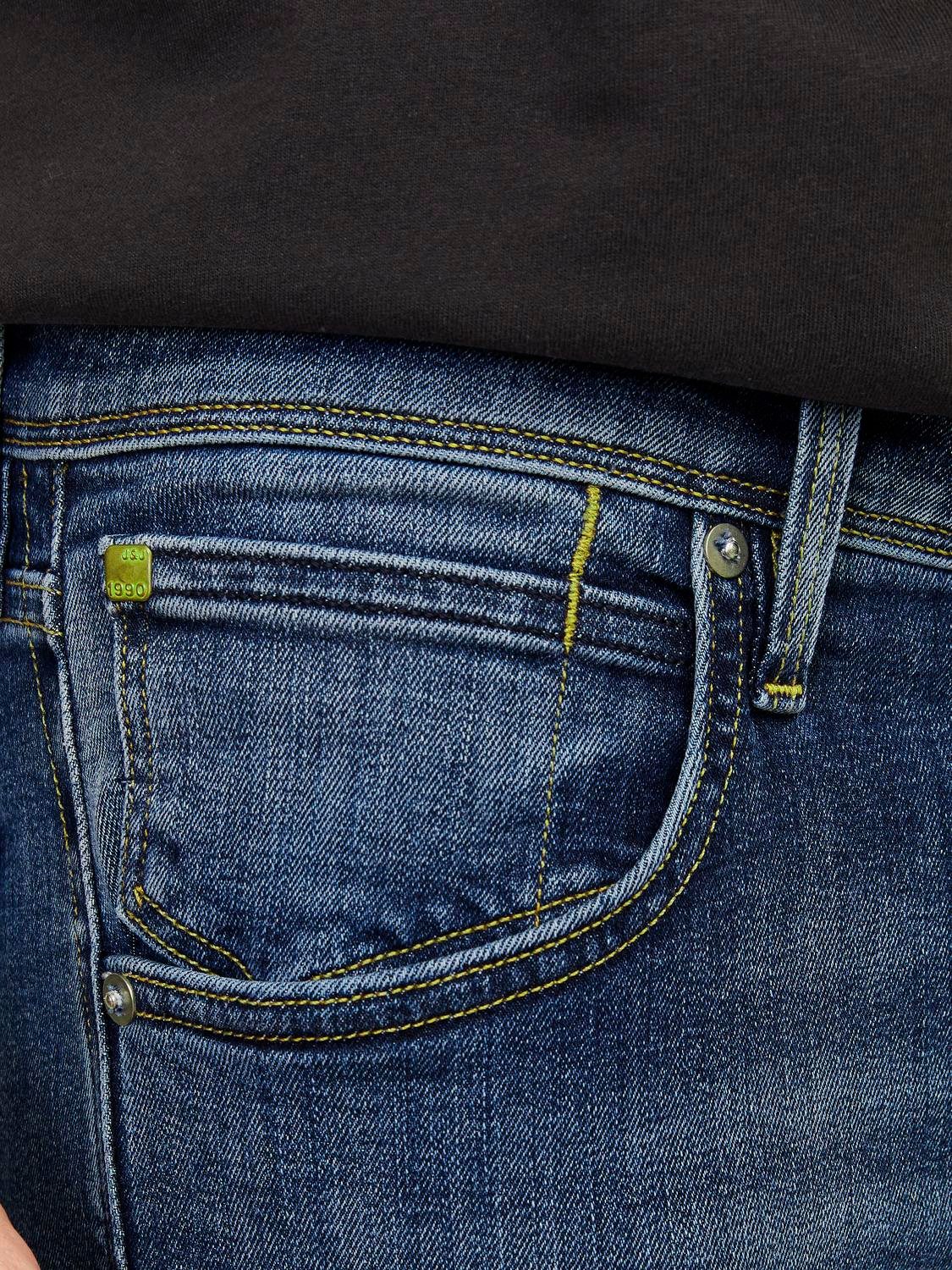 Jack & Jones Slim-fit-Jeans JJIGLENN – Jeans mit Stretch, niedriger Leibhöhe und Taschen Baumwollmischung, slim fit