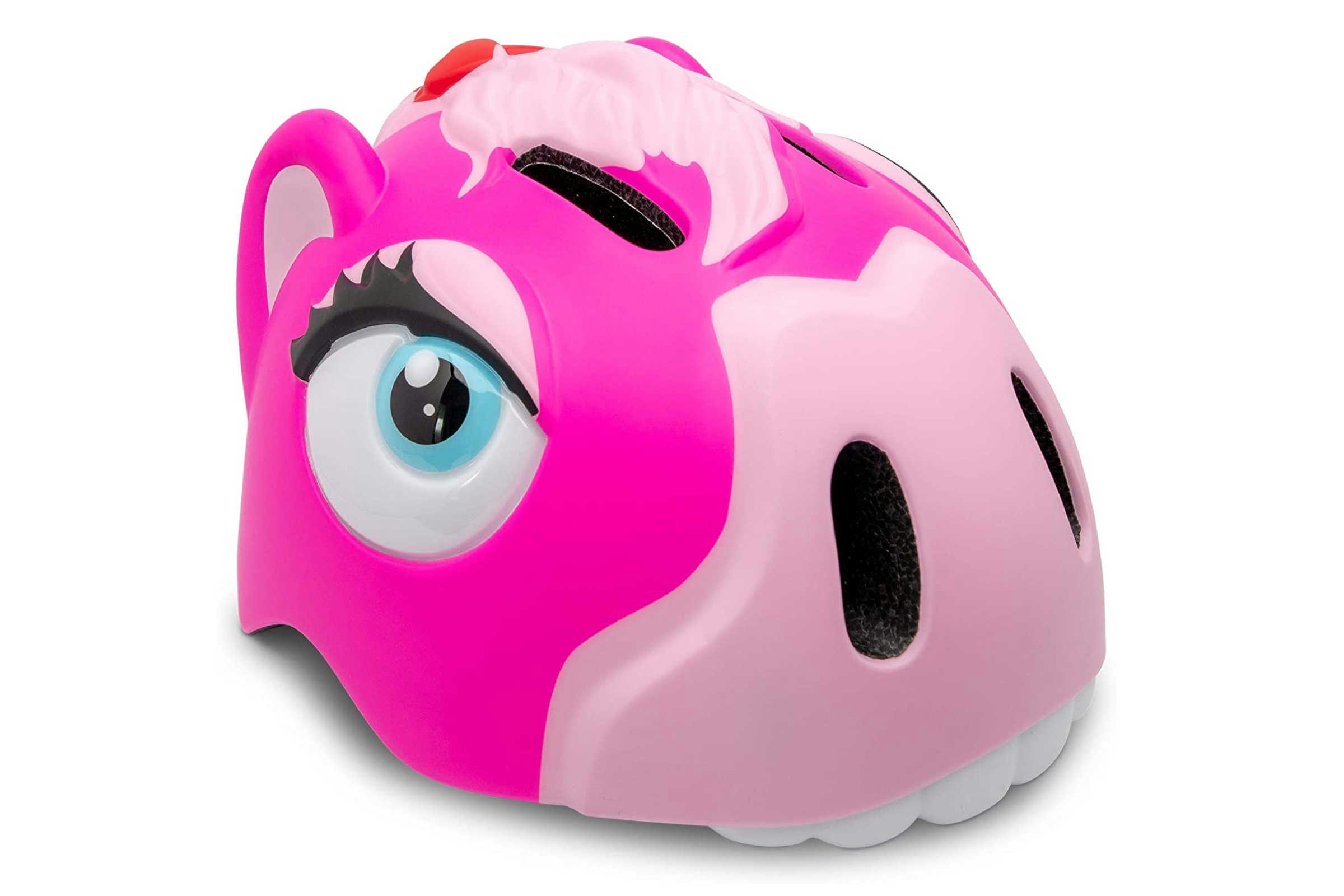 CrazySAFETY Kinderfahrradhelm Kinder Fahrradhelm Pink mit LCD-Licht verstellbar 49–55 cm (Einzelartikel)