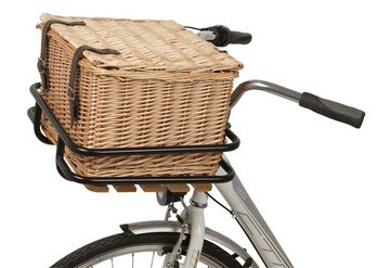 M-Wave Einkaufsshopper Weidenkorb, 33 l, Fahrradkorb für Frontgepäckträger Fahrrad Korb groß mit Deckel