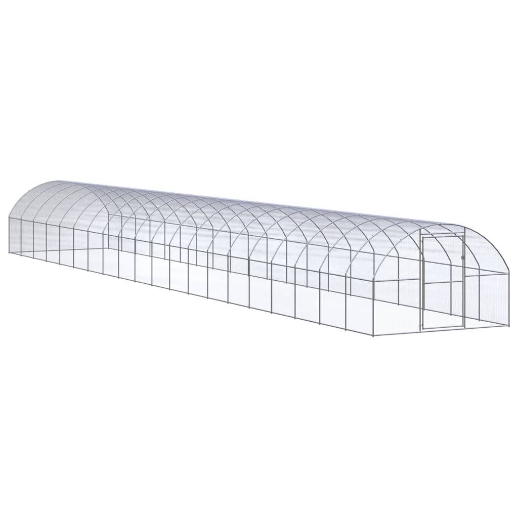 vidaXL Hühnerstall, Outdoor-Hühnerstall 3x20x2 m Verzinkter Stahl