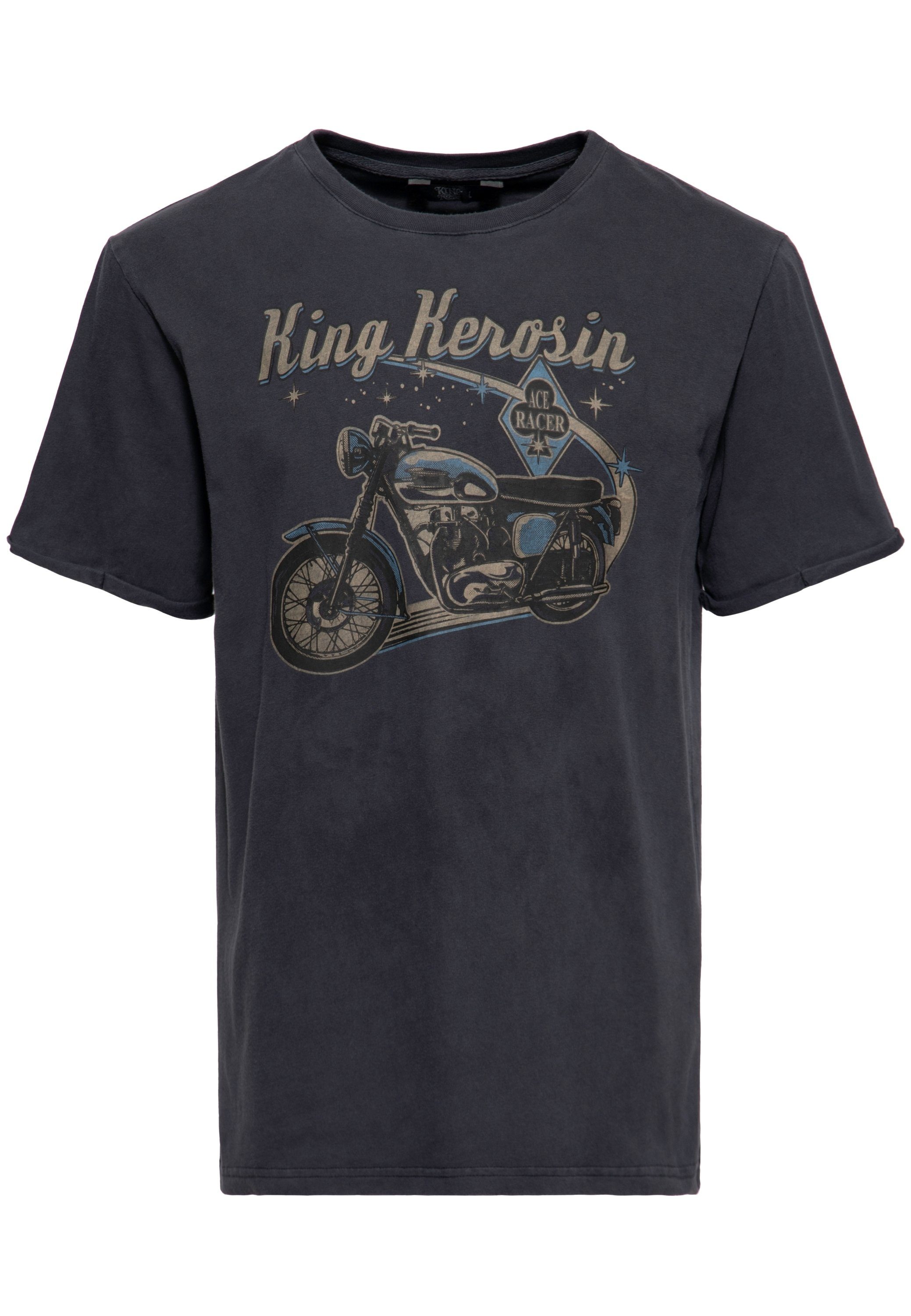 KingKerosin Print-Shirt Ace Racer Oil Washed