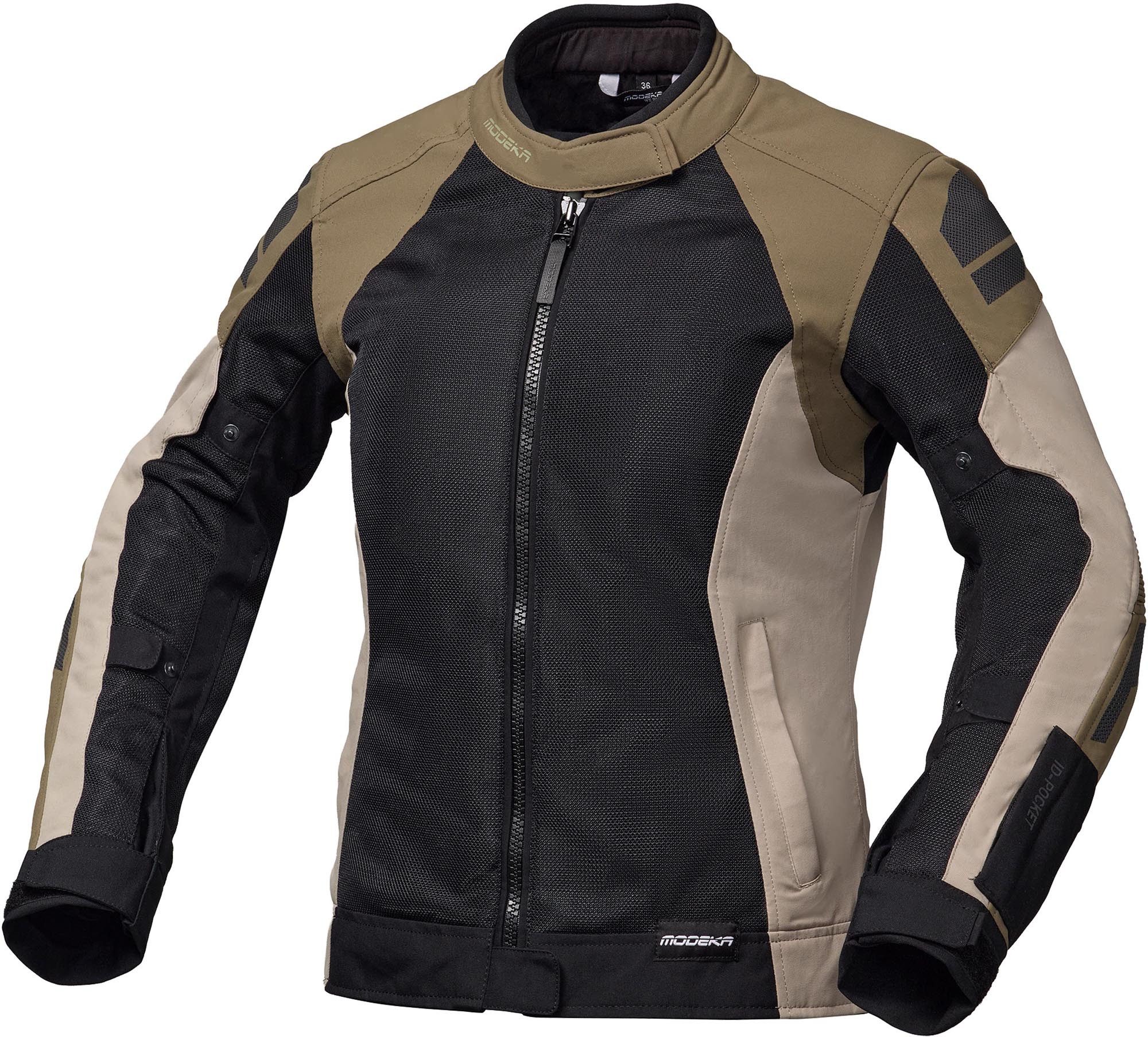 Modeka Motorradjacke Khao Air II wasserdichte Damen Motorrad Textiljacke Airbag vorbereitet,Verbindungsreißverschluss,Ellenbogenprotektore