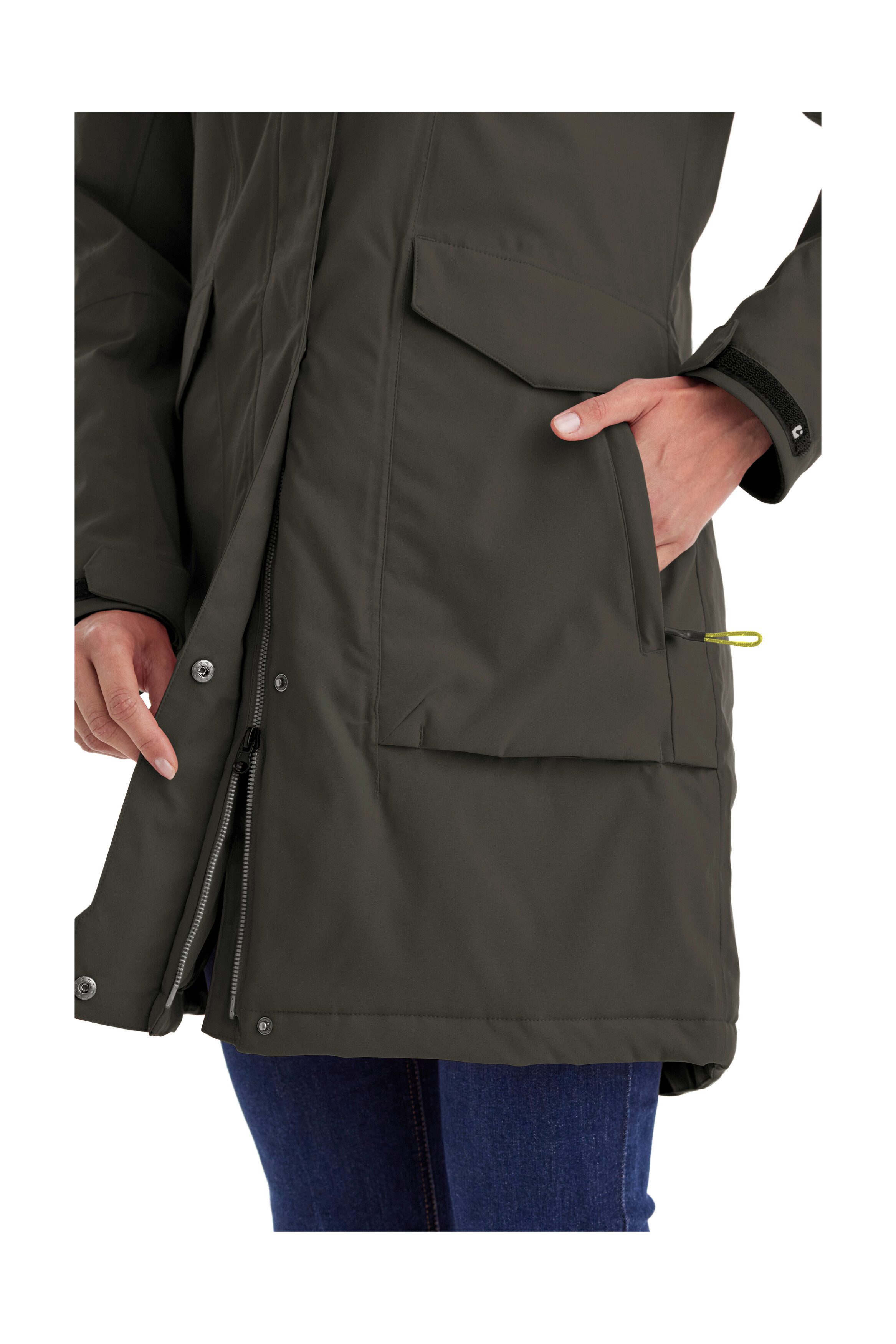 Killtec Parka Damen Funktionsparka Wasserdichter, atmungsaktiver Damenparka mit abnehmbarer Kapuze