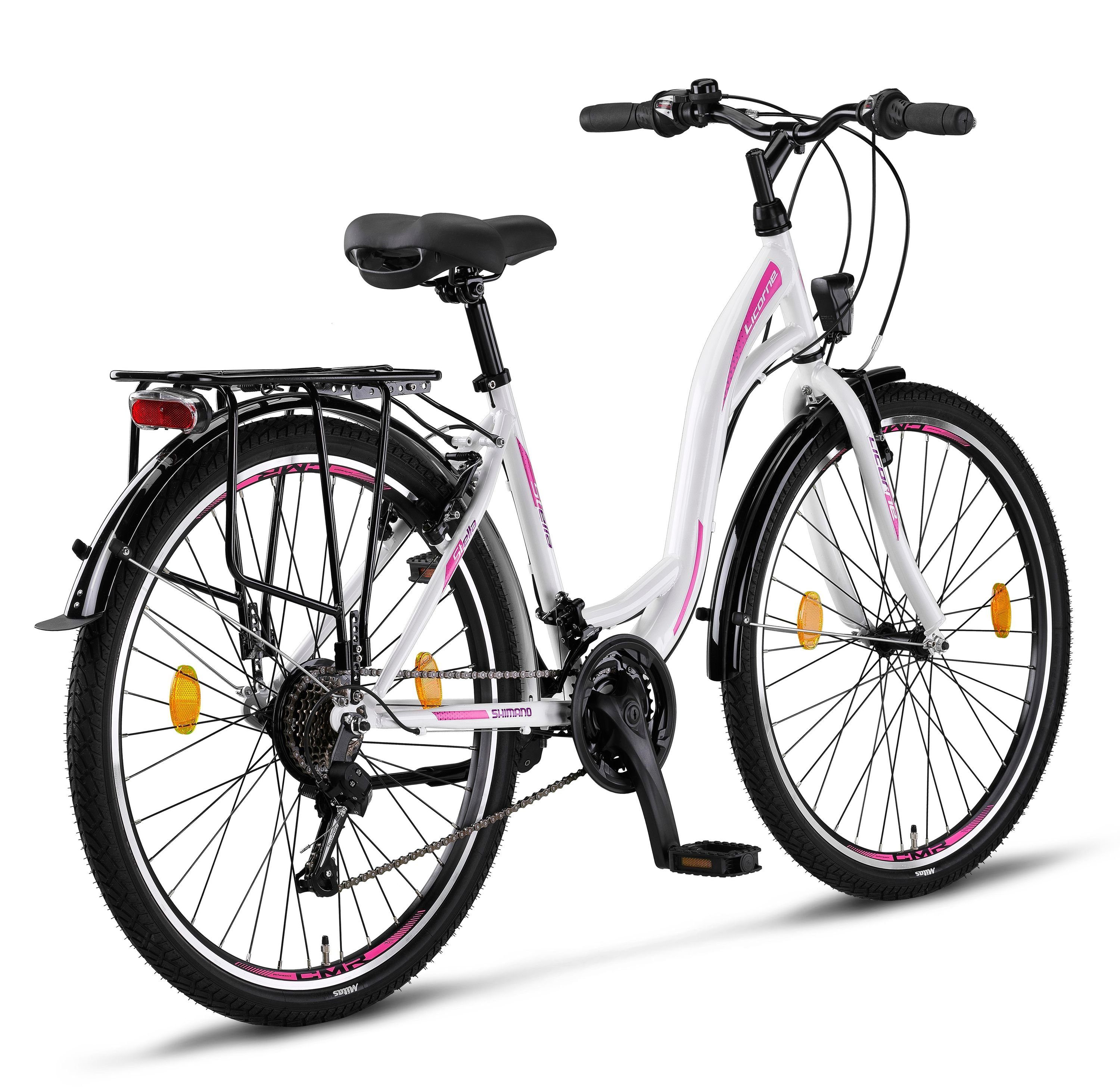 Licorne Bike Cityrad »Licorne Bike Stella Premium City Bike in 24, 26 und 28  Zoll - Fahrrad für Mädchen, Jungen, Herren und Damen - Shimano 21  Gang-Schaltung - Hollandfahrrad«