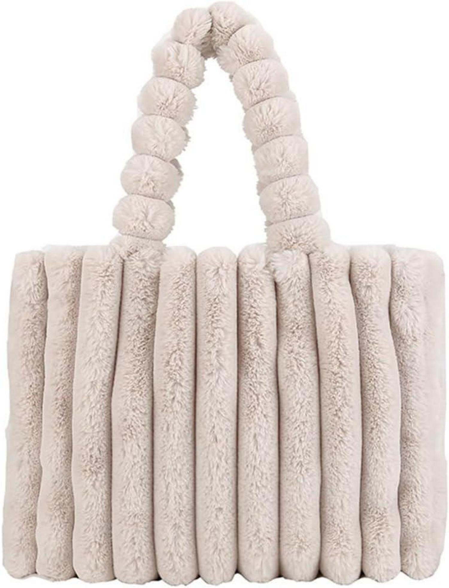 Schultertasche Damen Plüsch Handtasche Groß Umhängetasche Warme Schultertasche