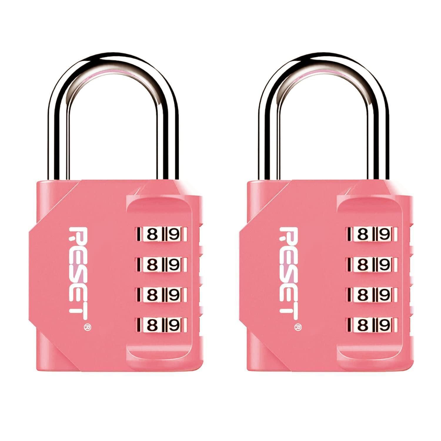 LuxusKollektion Vorhängeschloss Zahlenschloss 4-stellig Rosa 2Stk 31mm Hoehe