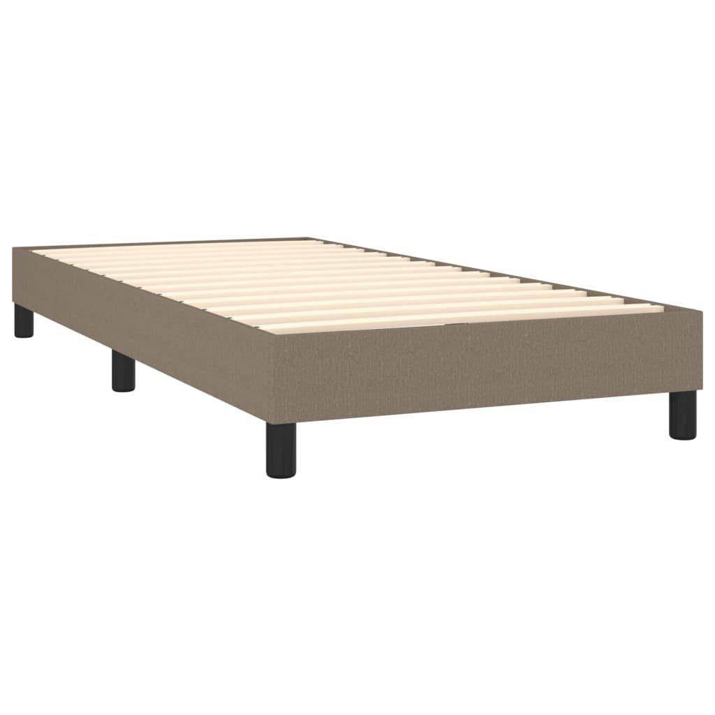 vidaXL Bett Boxspringbett mit Matratze Taupe 90x200 cm Stoff
