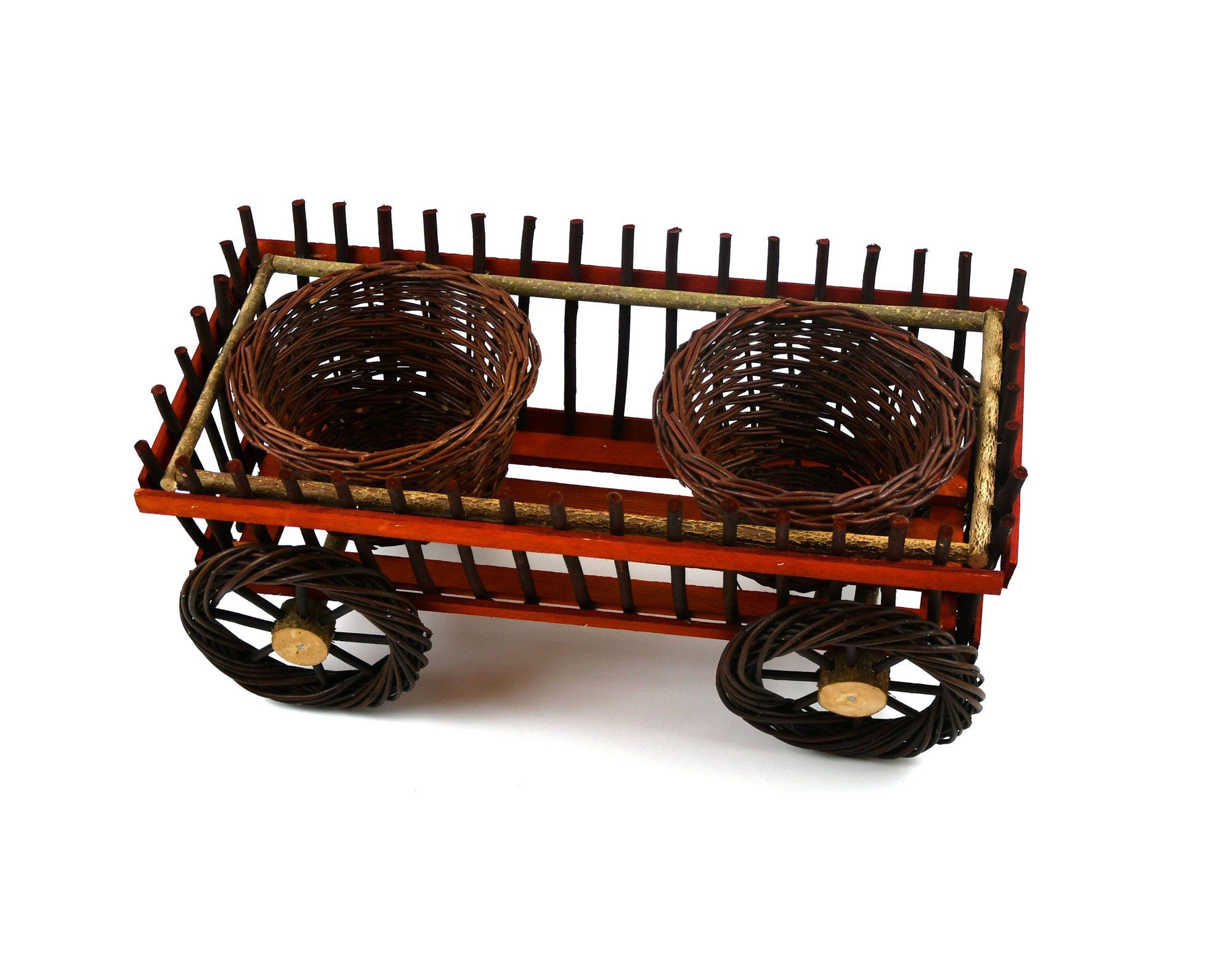 MyBer® Blumenständer Blumenwagen Blumentopf Blumenkasten Gartendeko Pflanzentopf (1 St), Handarbeit B/T/H: 60/30/29,5cm K3-556