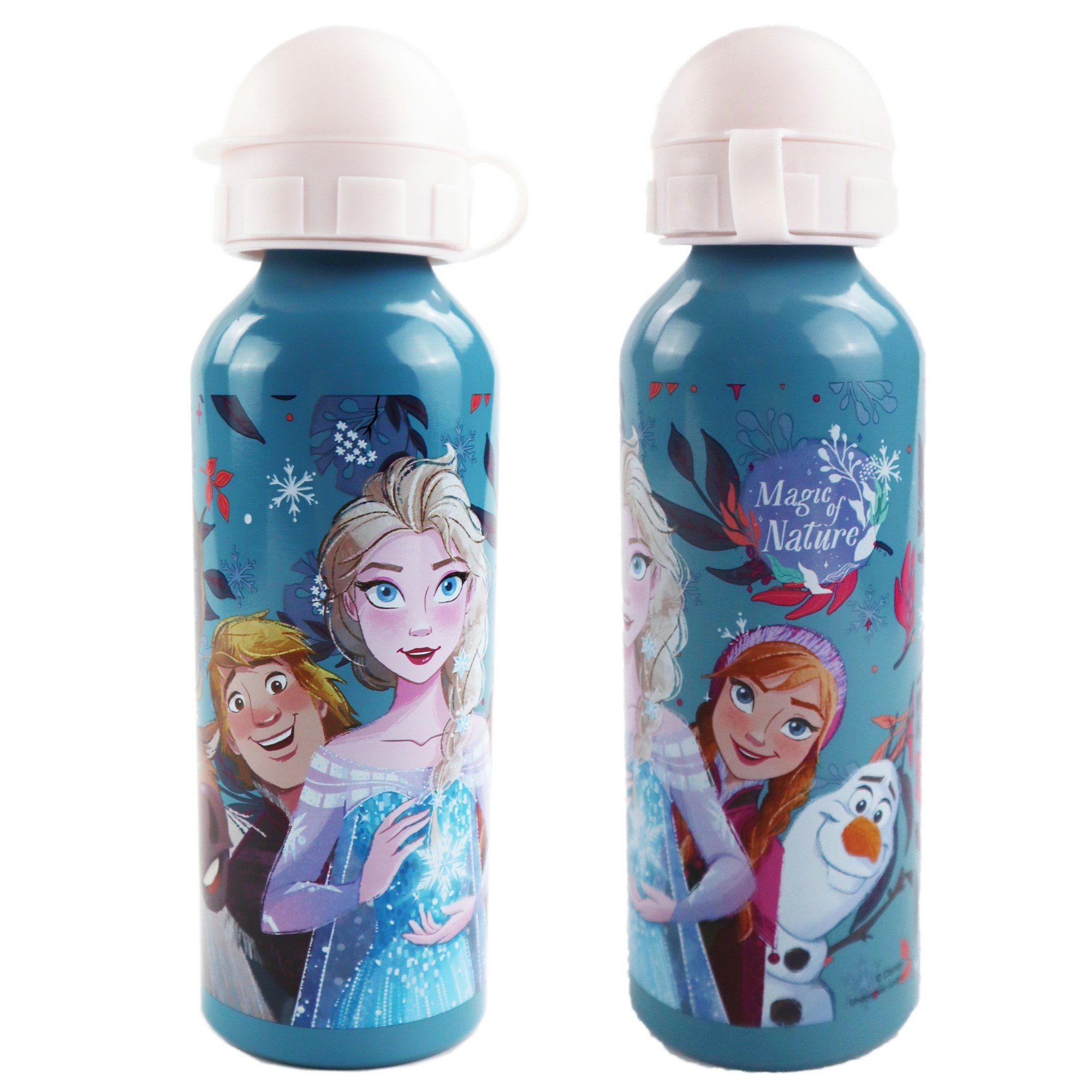 Disney Trinkflasche Disney Die Eiskönigin Alu Wasserflasche, Flasche 520 ml Anna Elsa Olaf