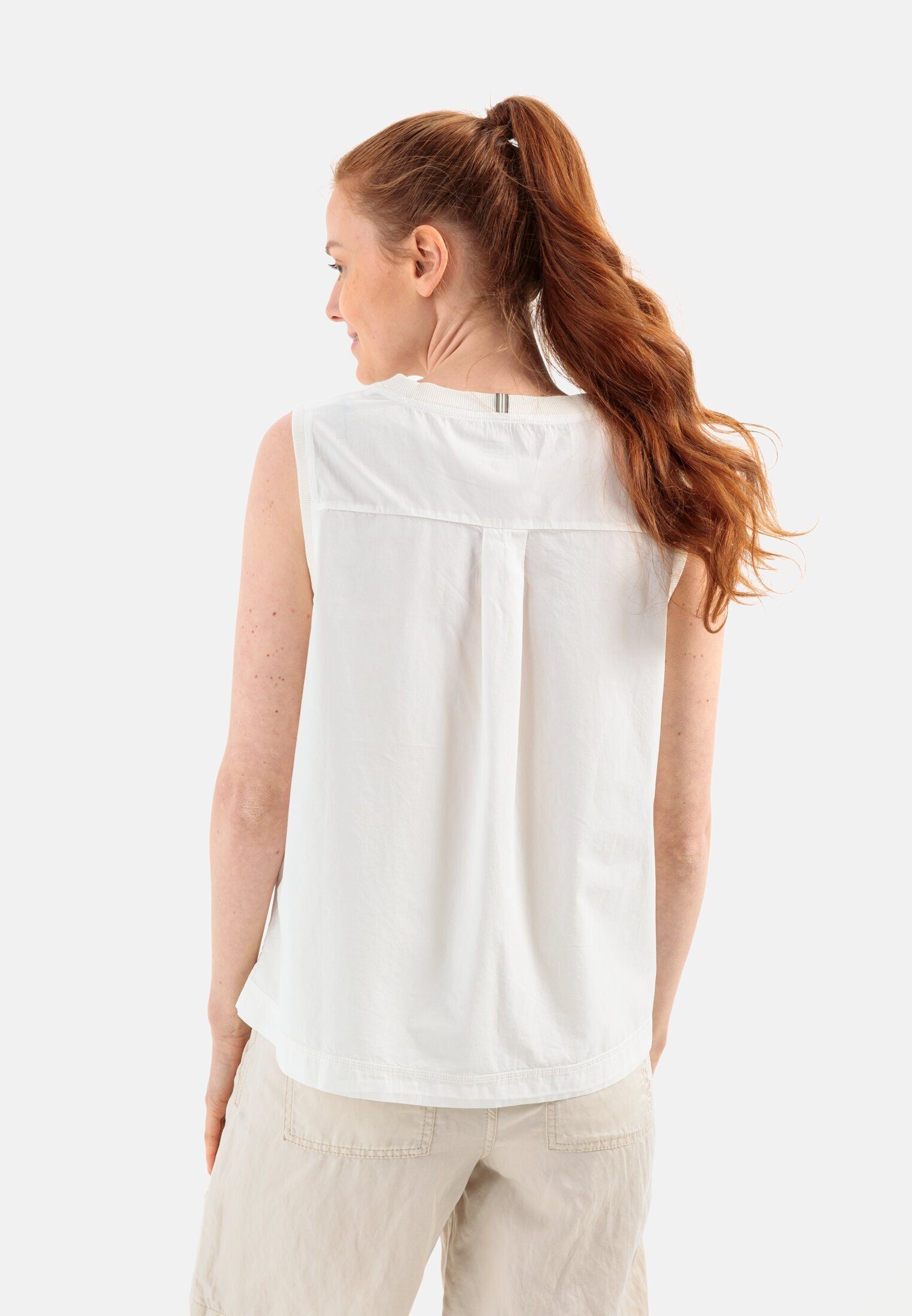 Brusttasche Shirttop active Weiß camel mit