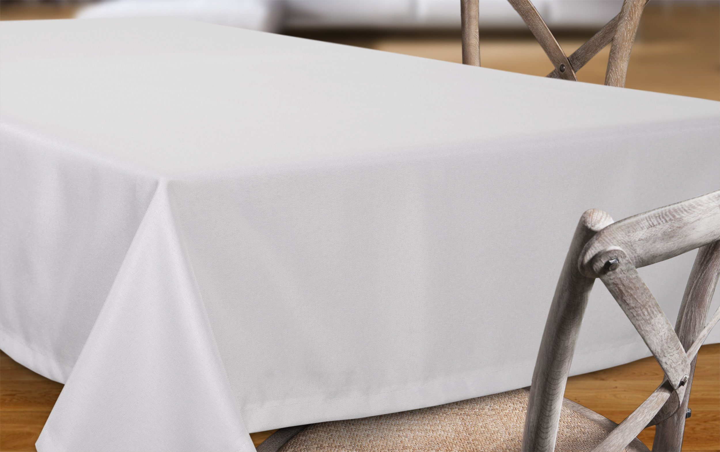 Tischdecke Beautex (1-tlg) Fleckenabweisende mit bügelfreie Lotuseffekt, Tischdecke Leinenoptik Weiß