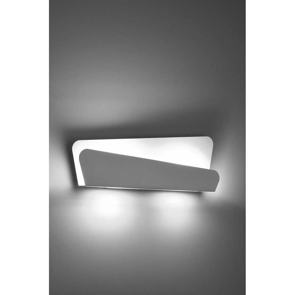 etc-shop Wandleuchte, Wandleuchte Stahl Design Wohnzimmer 40 cm L Wandlampe Weiß