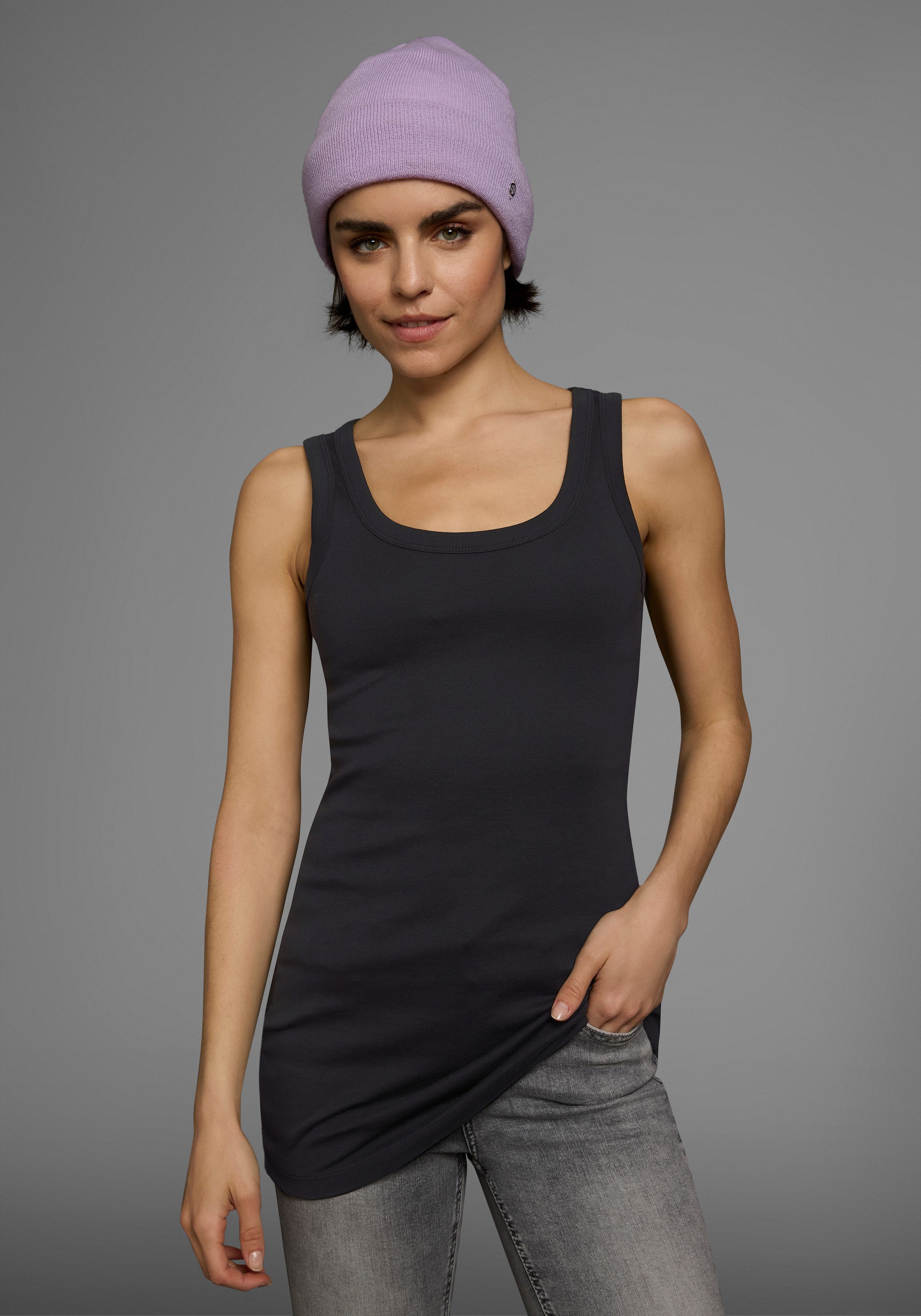 Flashlights Tanktop (2er-Pack) sehr figurbetonte Passform, aus Baumwolle, mit Rundhalsausschnitt