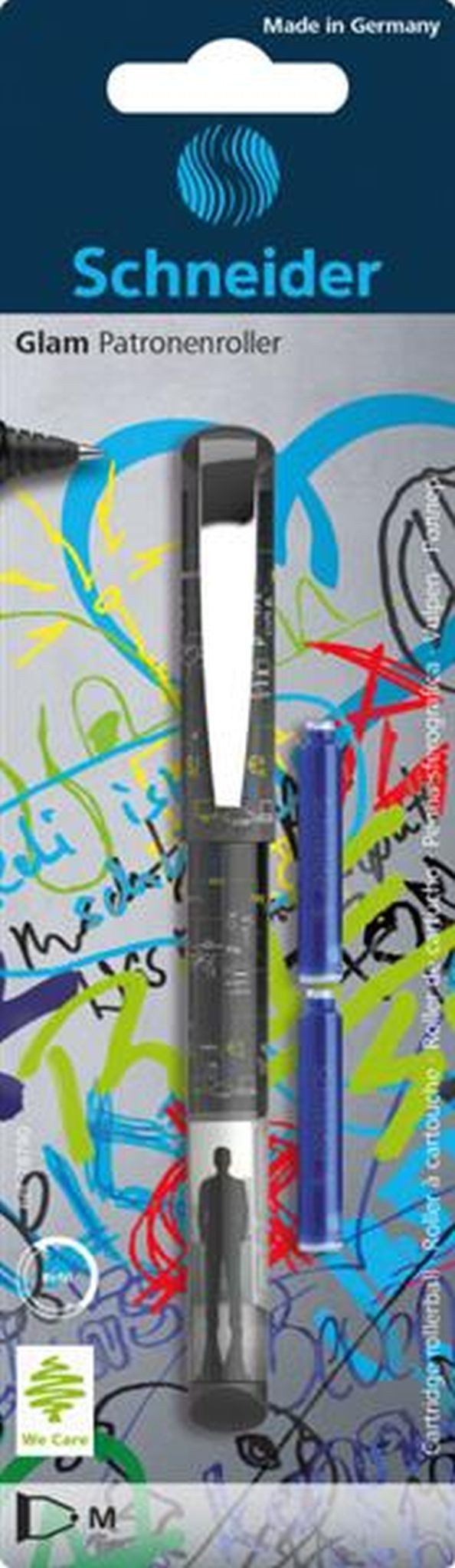 SCHNEIDER Tintenroller Schneider Patronenroller Glam mit 2 Ersatzpatronen, Blisterkarte