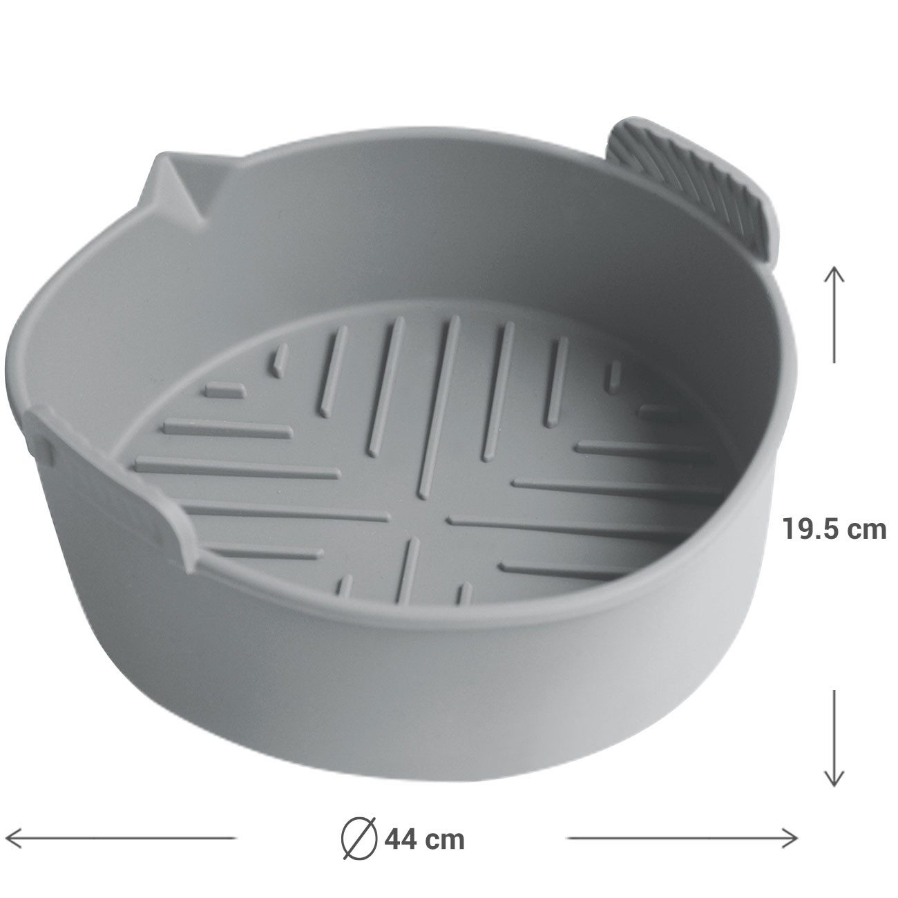 Casativo Silikonform Silikon Form für Heißluftfritteuse antihaft Ø 19 x H 6 cm RUND, (2-tlg), Silikonform für Airfryer 6,5L, BPA-frei, 19,5x18,7x6 cm RUND – Bild 3 von 4