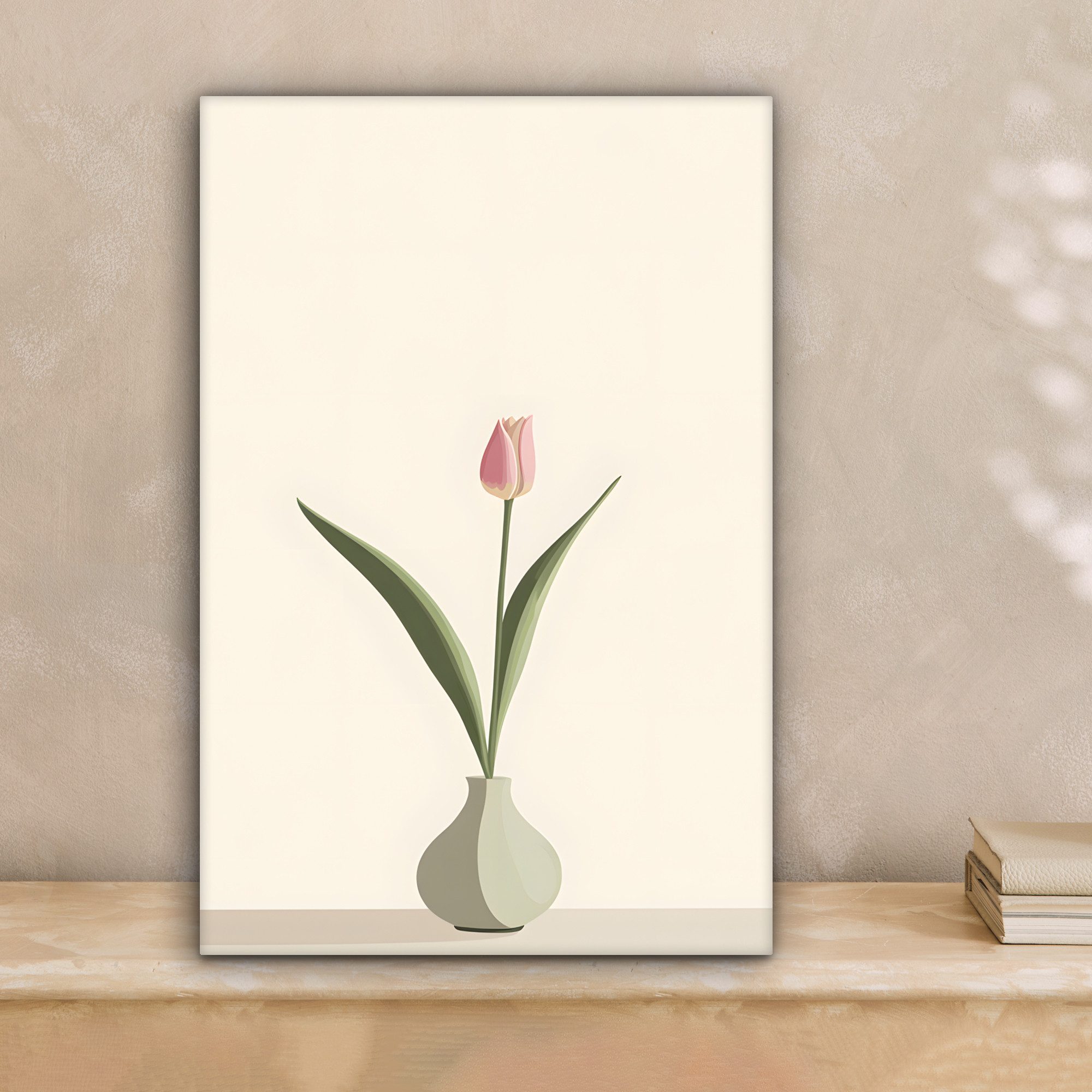OneMillionCanvasses® Leinwandbild Tulpe - Vase - Beige, Fotodruck (1 St), L günstig online kaufen