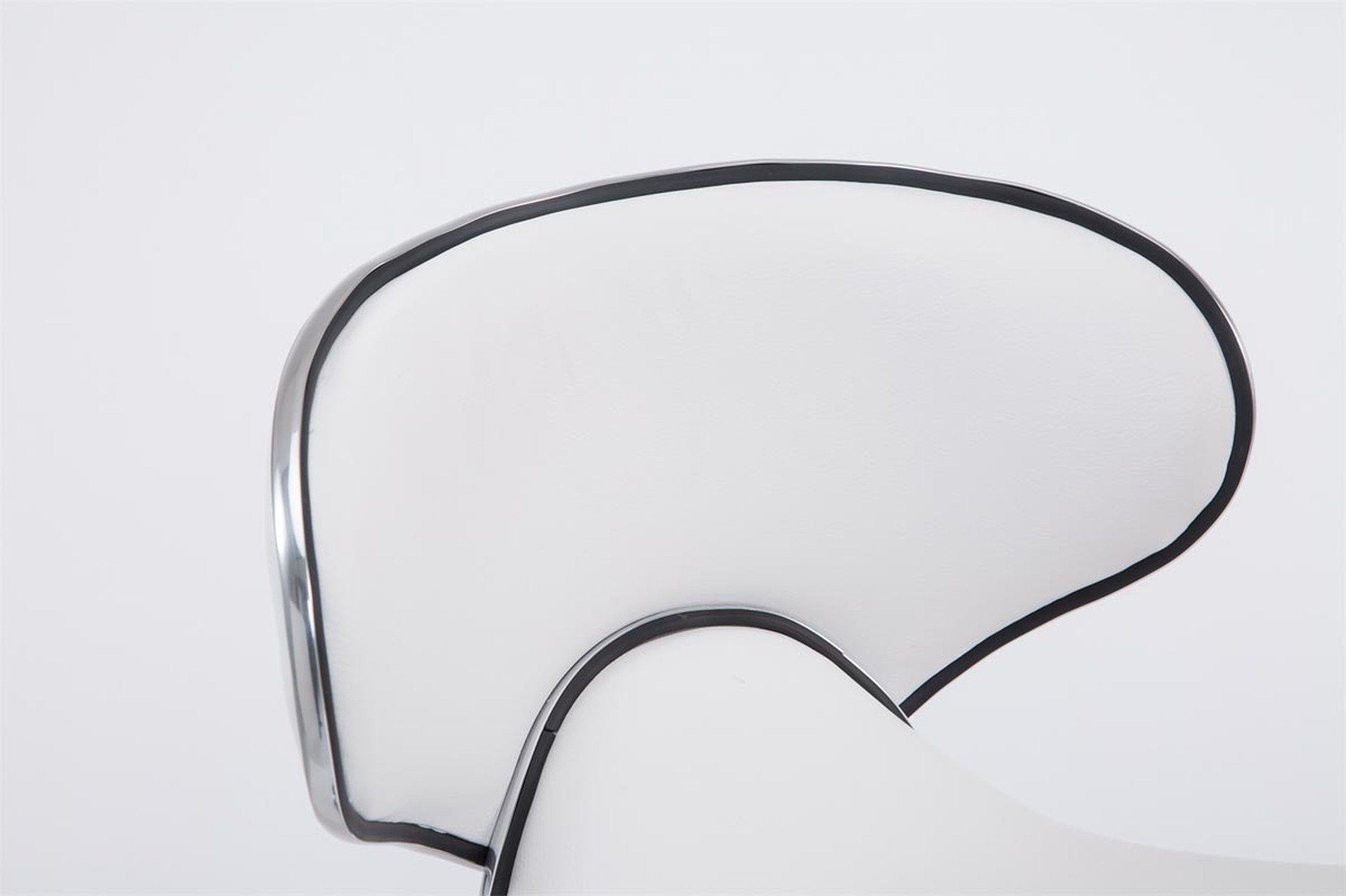 hoher Weiß Theke Metall - Kunstleder - 360° & (mit drehbar Las-Palmas Gestell: Barhocker Sitzfläche: Rückenlehne Hocker höhenverstellbar - für - Küche), TPFLiving chrom
