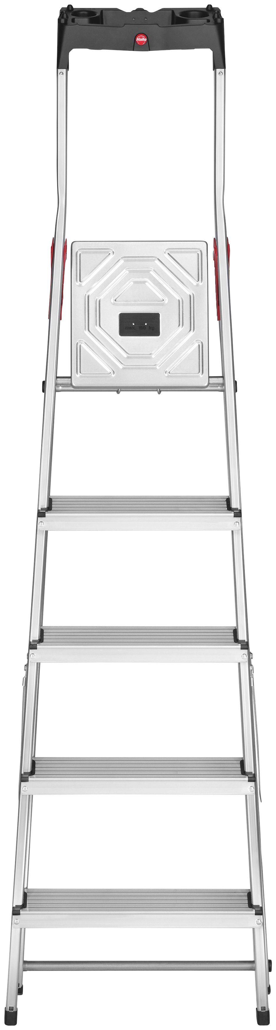Hailo Stehleiter L60 StandardLine, Alu-Sicherheits-Stehleiter 5 Stufen