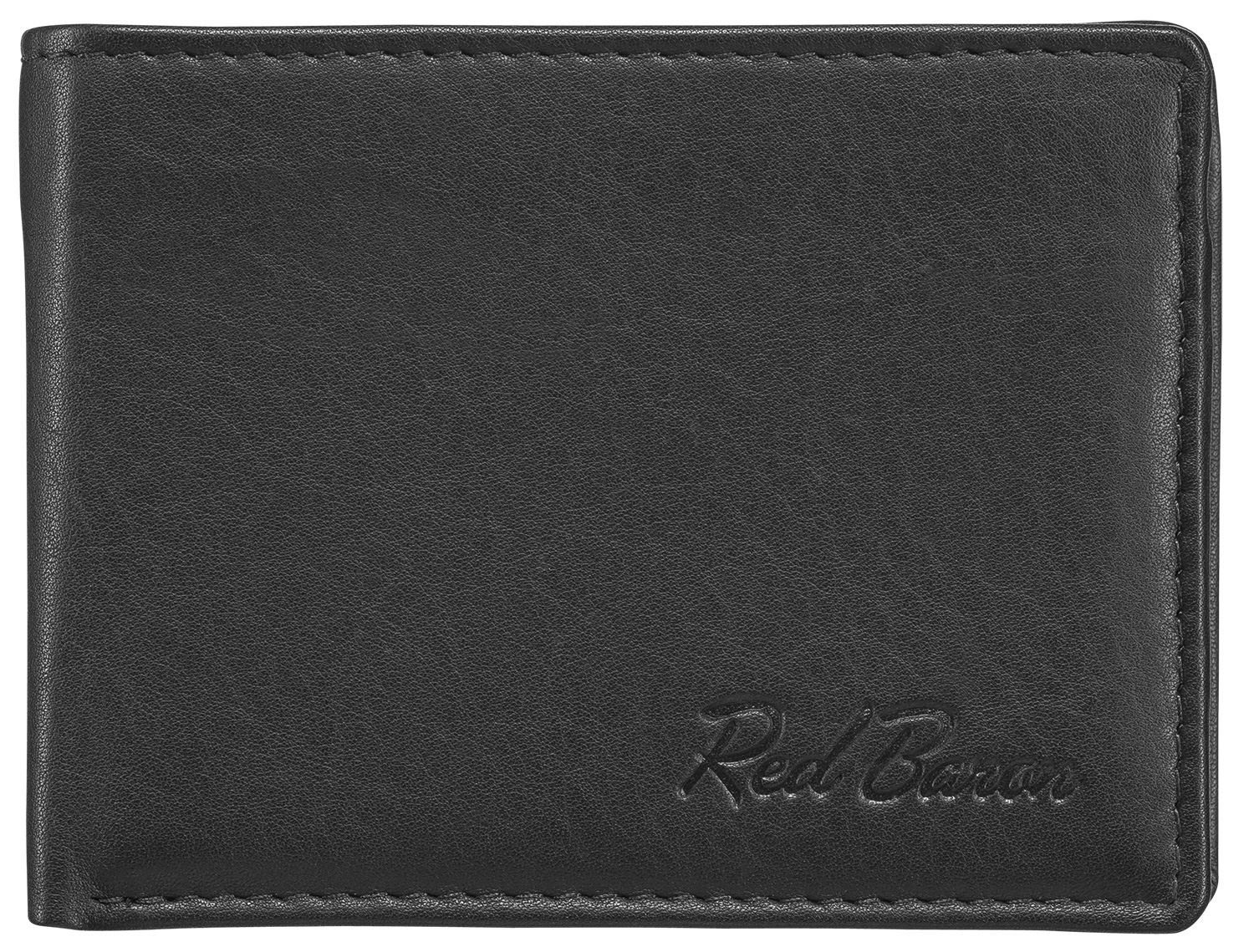 Baron mit 1-fach RB-WT-001-01, Red Druckknopf Münzfach Geldbörse Kreditkartenfächer, klappbar,