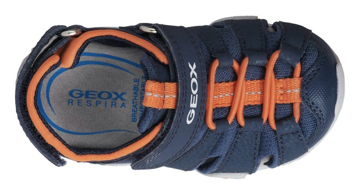 Geox B SANDAL Sandale mit KRAZE Fersen-Klettverschluss