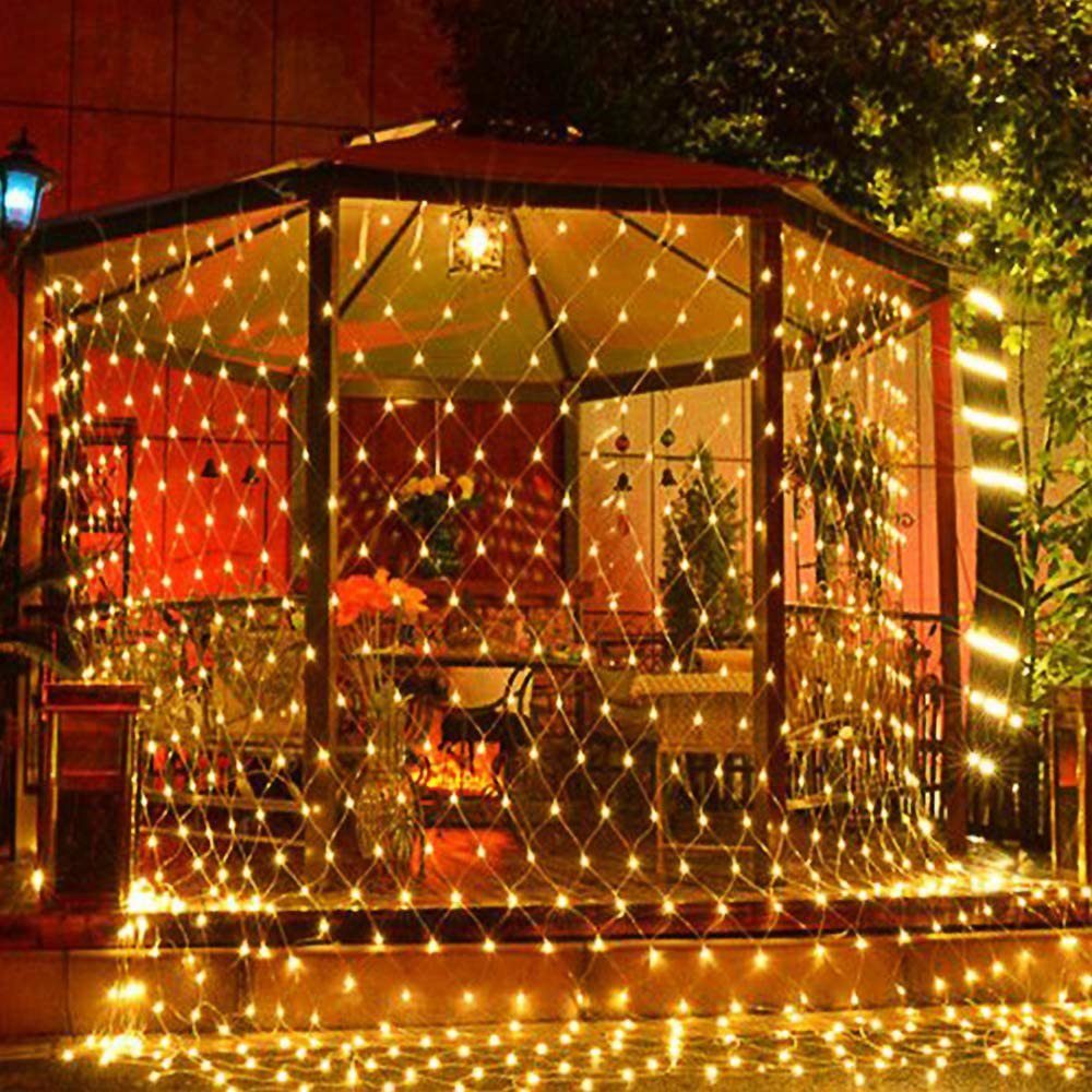 Modi Timer, 8 Gelb Netz Zimmer MUPOO LED Lichtketten Lichternetz,Lichterkette Stecker mit für Lichtervorhang Fernbedienung Deko mit 880-flammig, LED-Lichternetz Weihnachten