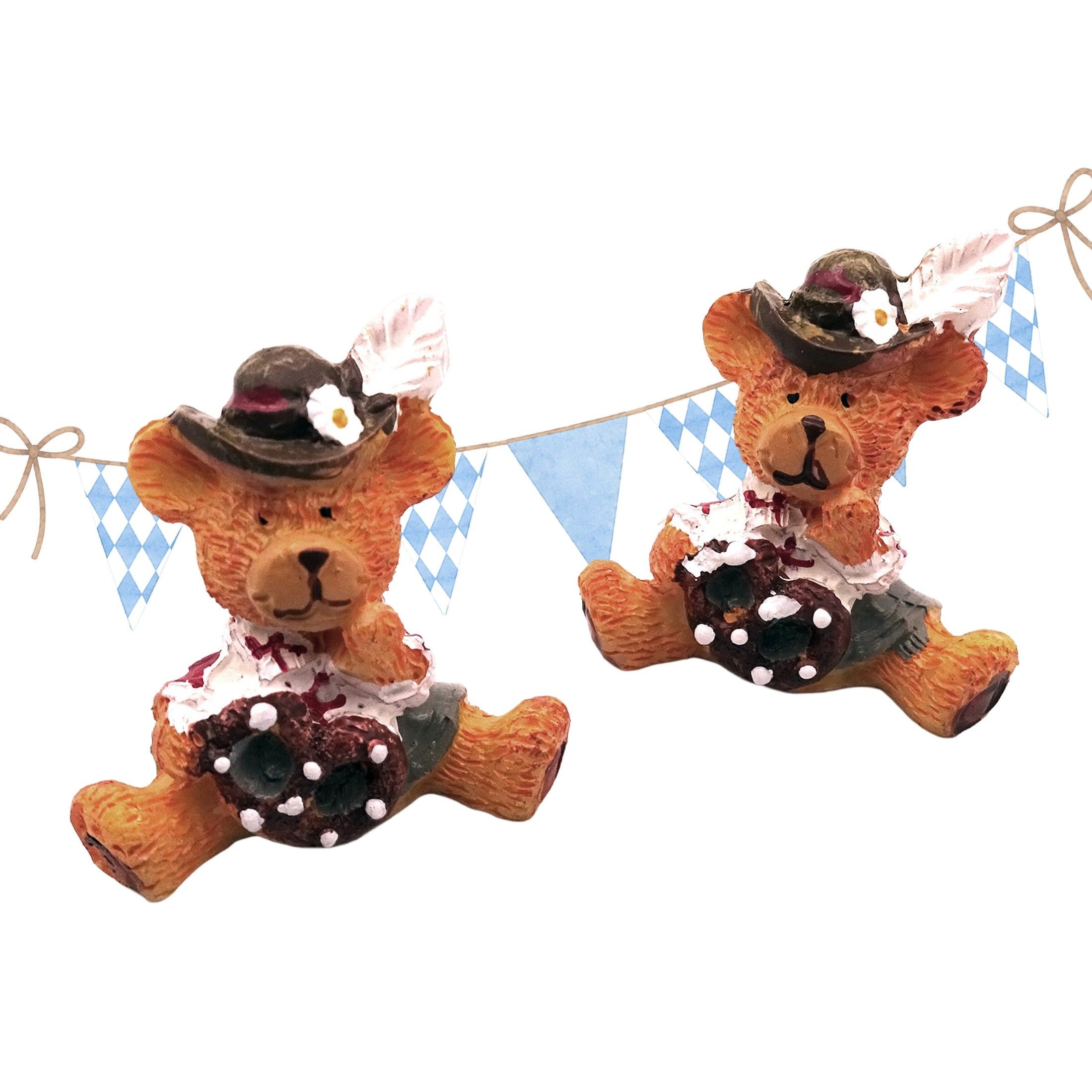 Logbuch-Verlag Dekofigur Trachtenbären Streudeko 12er Set 3 cm aus Polyresin – Wiesn-Deko