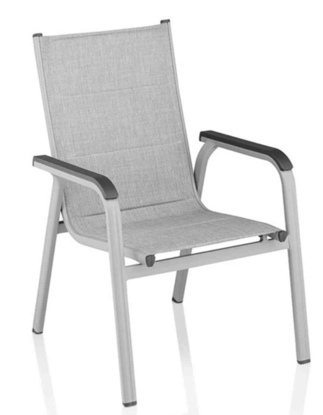 KETTLER Stapelstuhl BasicPlus Padded Stapelsessel, silber / hellgrau