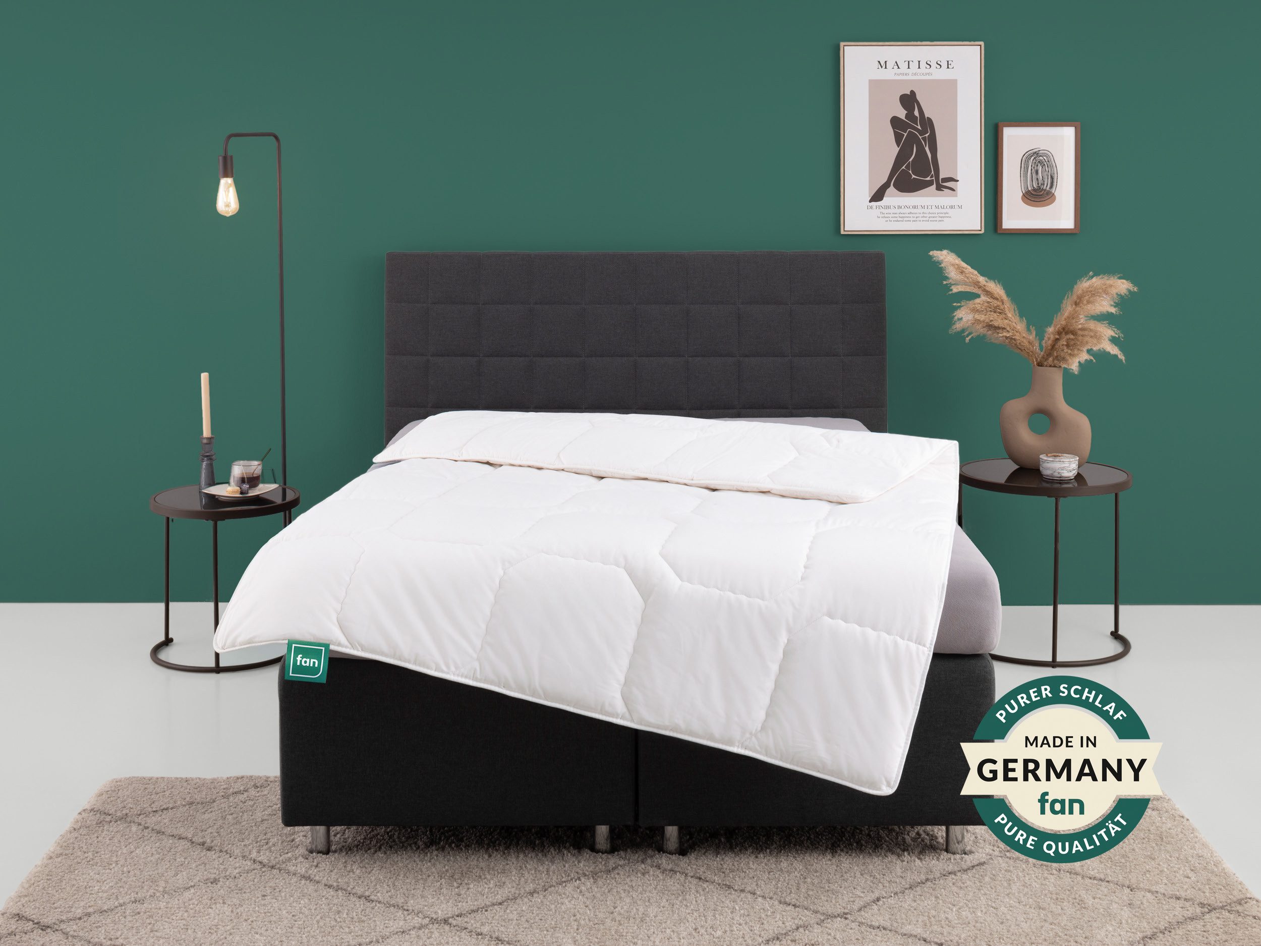 fan Baumwollbettdecke Kansas, Пуховые für Sommer und Winter, Decke, Füllung: 100% Baumwolle, Bezug: 100% Baumwolle, Bettdecke 135x200 cm, 155x220 cm und weiteren Größen, Made in Germany