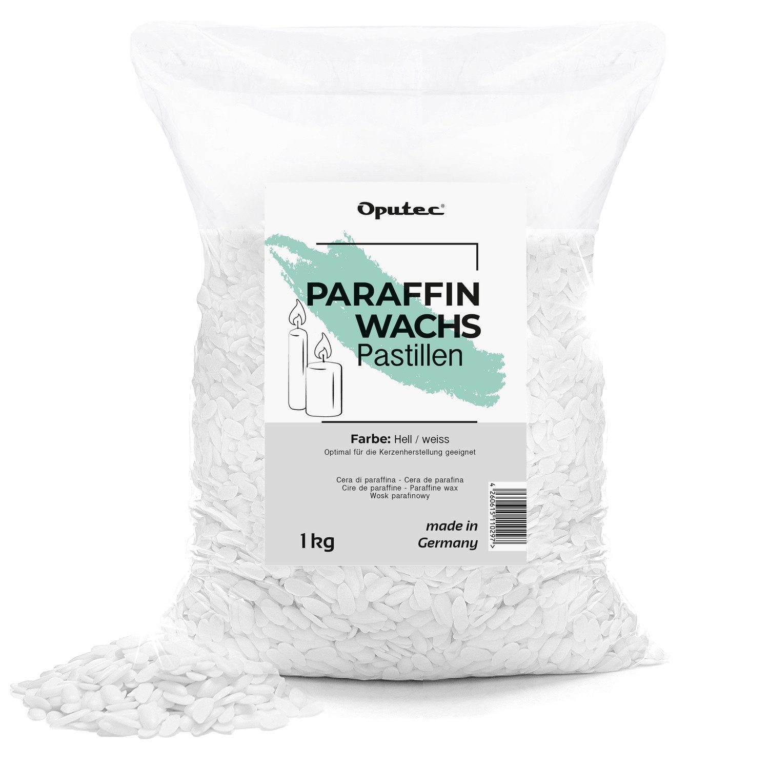 Bastelnaturmaterial 1 KG Paraffinwachs Pastillen für Kerzen: Weißes Kerzenwachs