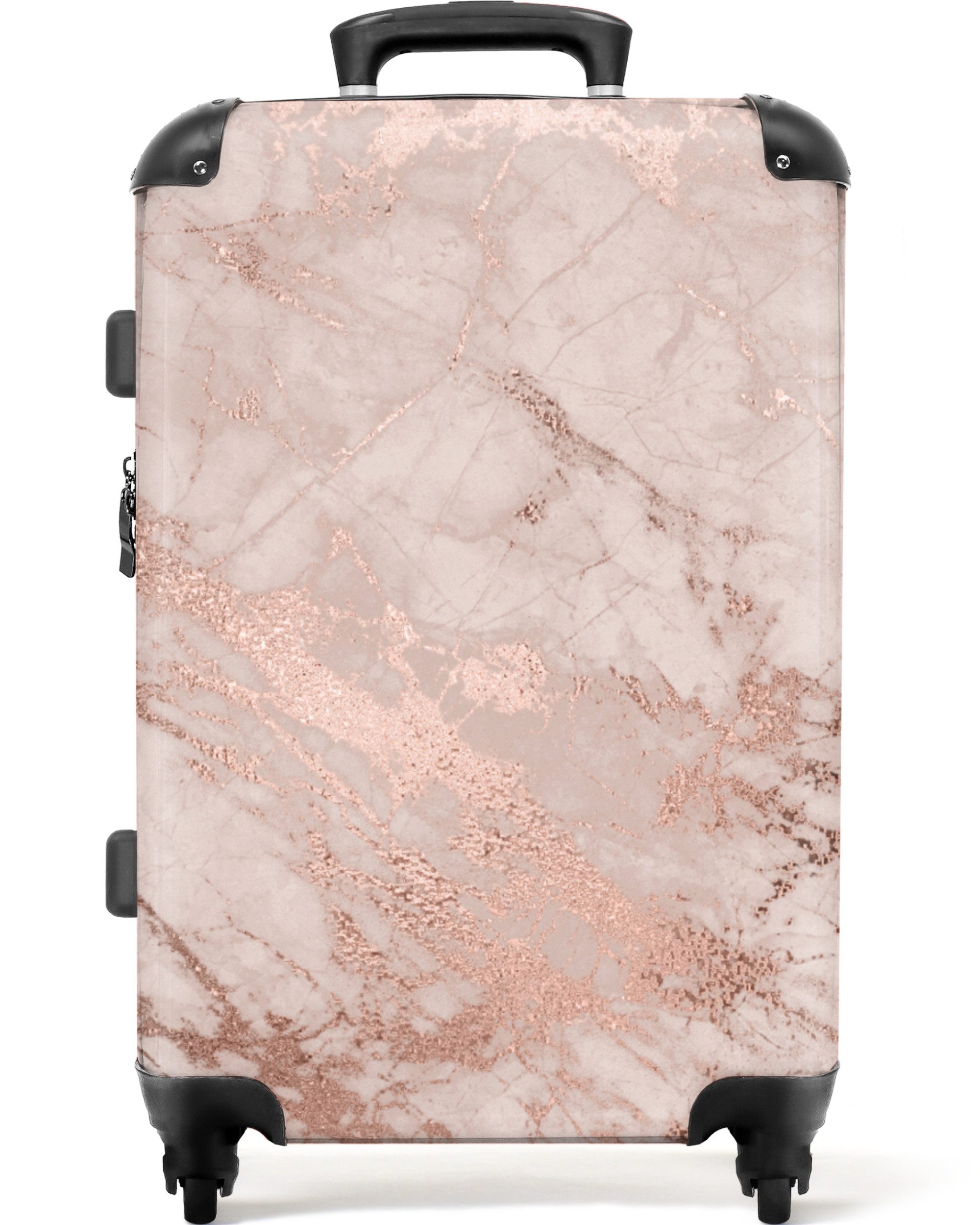 NoBoringSuitcases.com© Hartschalen-Trolley Marmor - Roségold - günstig online kaufen