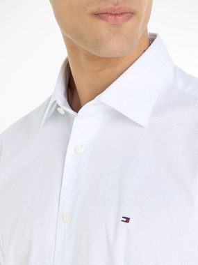 Tommy Hilfiger Langarmhemd CL W-TILE PRINT RF SHIRT mit dezenter Labelflag auf der Brust