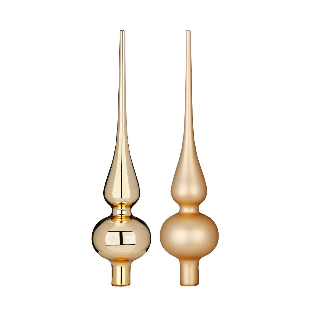 MAGIC by Inge Christbaumspitze, Christbaumspitze Glas 26cm 1 Stück matt / glanz sortiert - Brokatgold