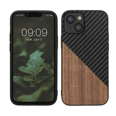 kwmobile Handyhülle Hülle für Apple iPhone 13 mini, Holz Handy Schutzcase - Handy Case Schutzhülle - Smartphone Cover