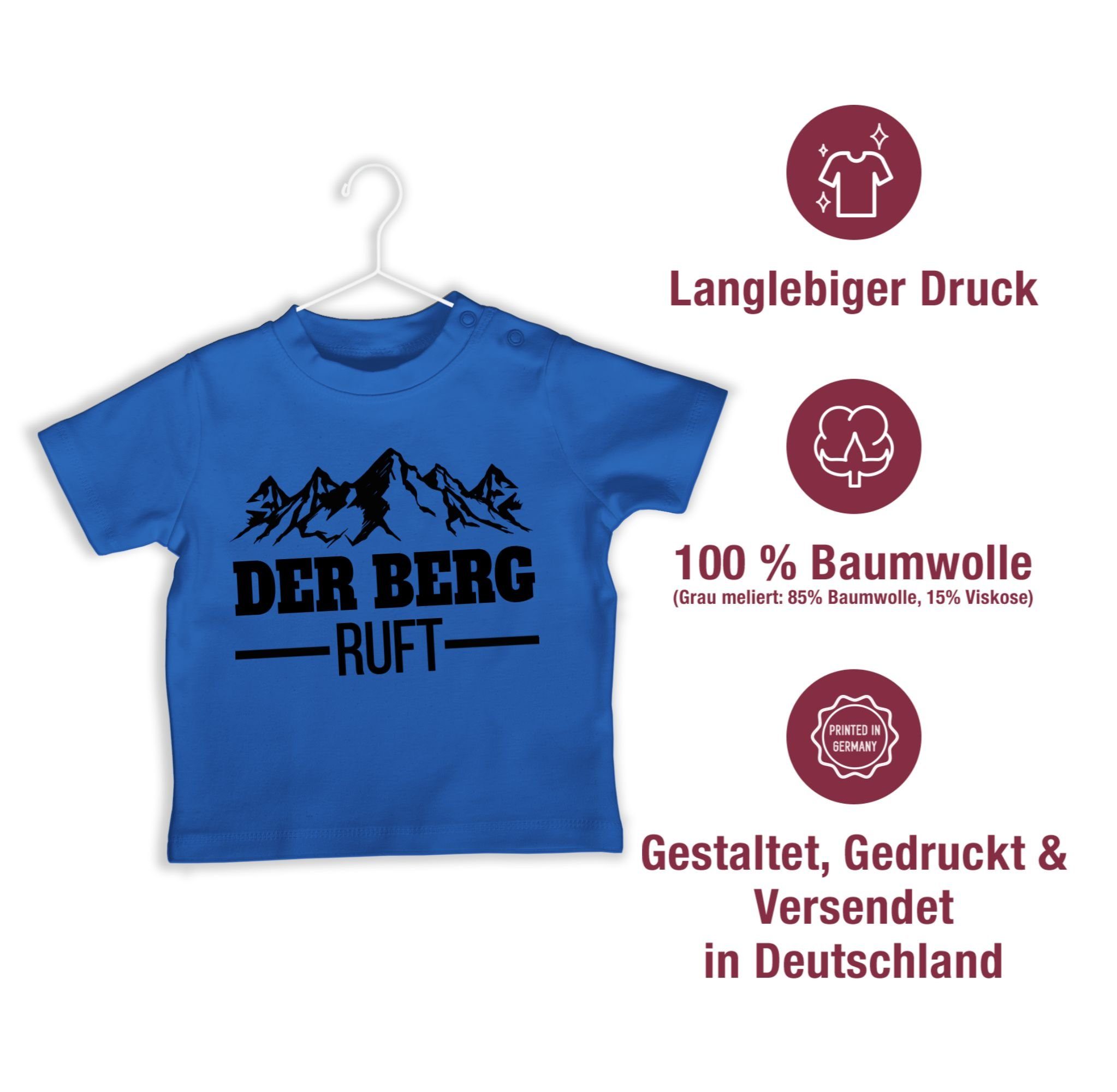 ruft Berg 3 Der Baby Shirtracer T-Shirt - Royalblau & schwarz Bewegung Sport