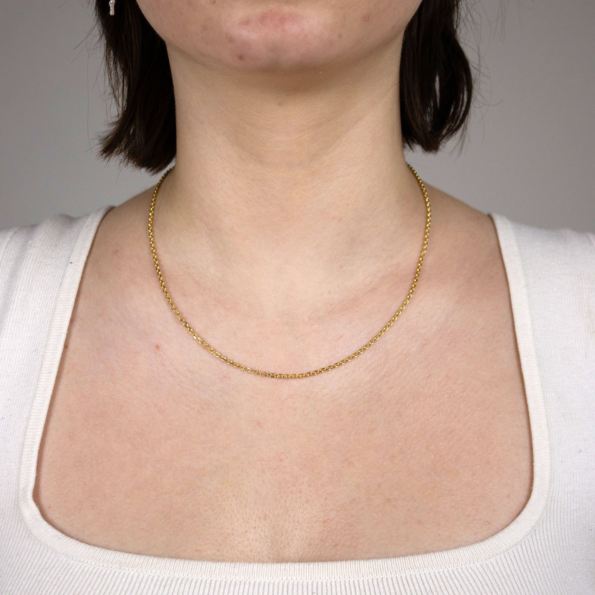 HOPLO Goldkette Ankerkette diamantiert Länge 40 cm - Breite 1,8 mm - 333-8 günstig online kaufen