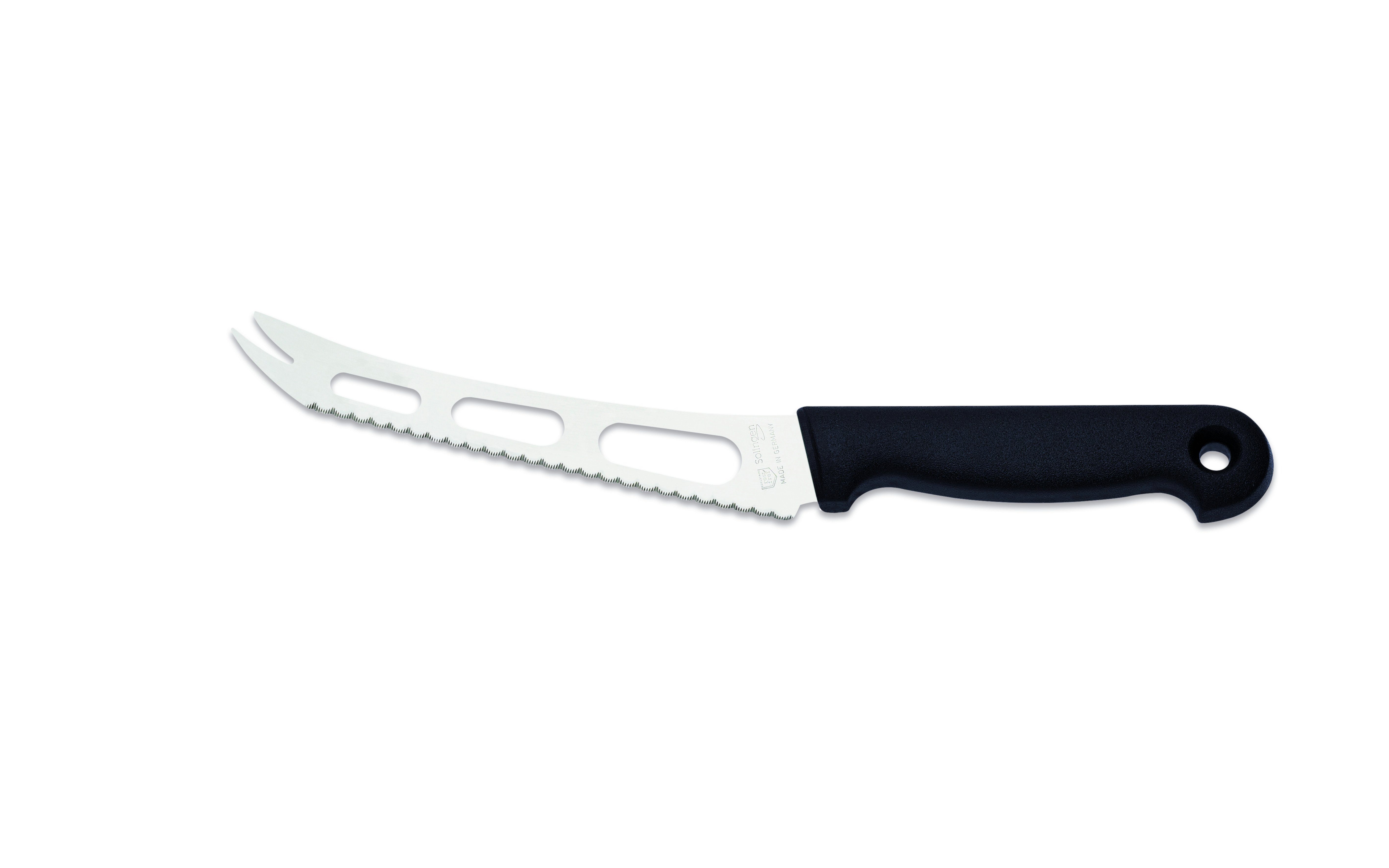 Giesser Messer Käsemesser Weichkäsemesser 9655 sp 15, reibungsarme Aussparungen an der Klinge für alle Käsearten schwarz