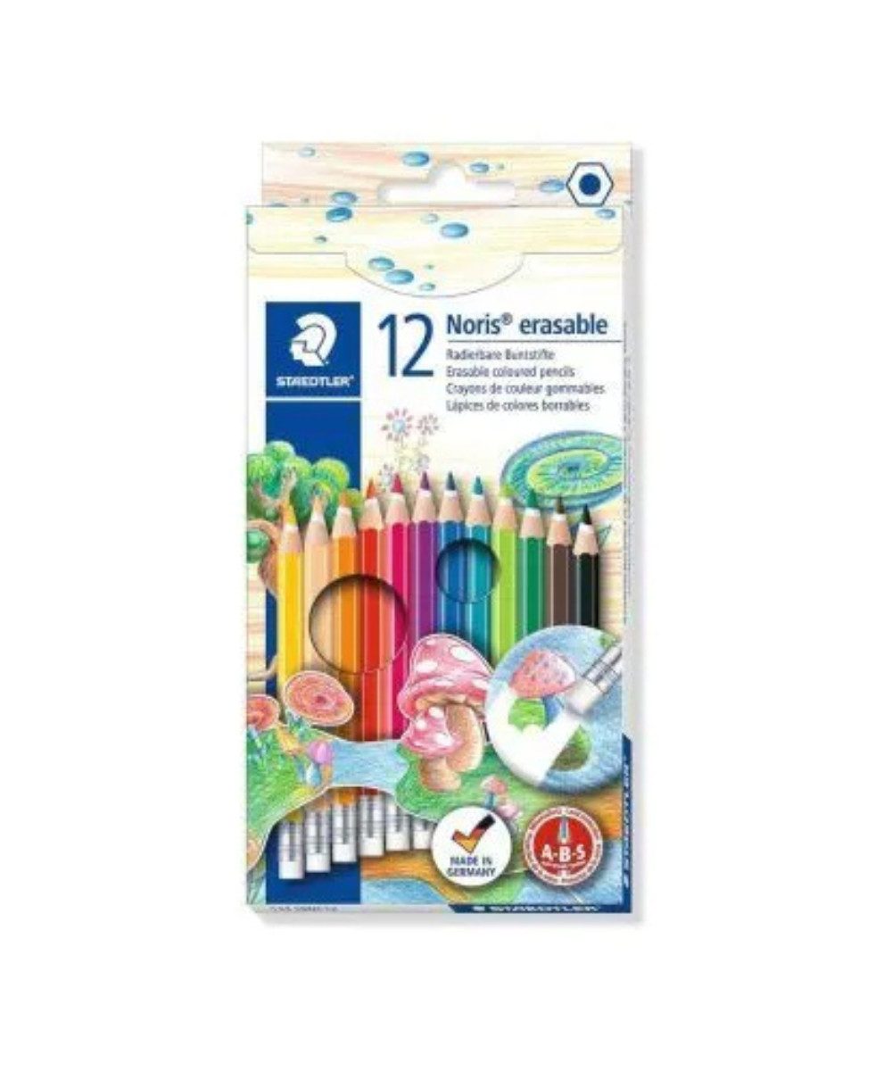 STAEDTLER Buntstift STAEDTLER Buntstifte mit Radierer (12 St), (Packung, 1-tlg., Buntstifte mit Radierer), mit Radierer