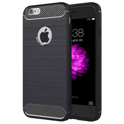 CoolGadget Handyhülle Carbon Handy Hülle für Apple iPhone 6 / 6S 4,7 Zoll, robuste Telefonhülle Case Schutzhülle für iPhone 6 / 6S Hülle